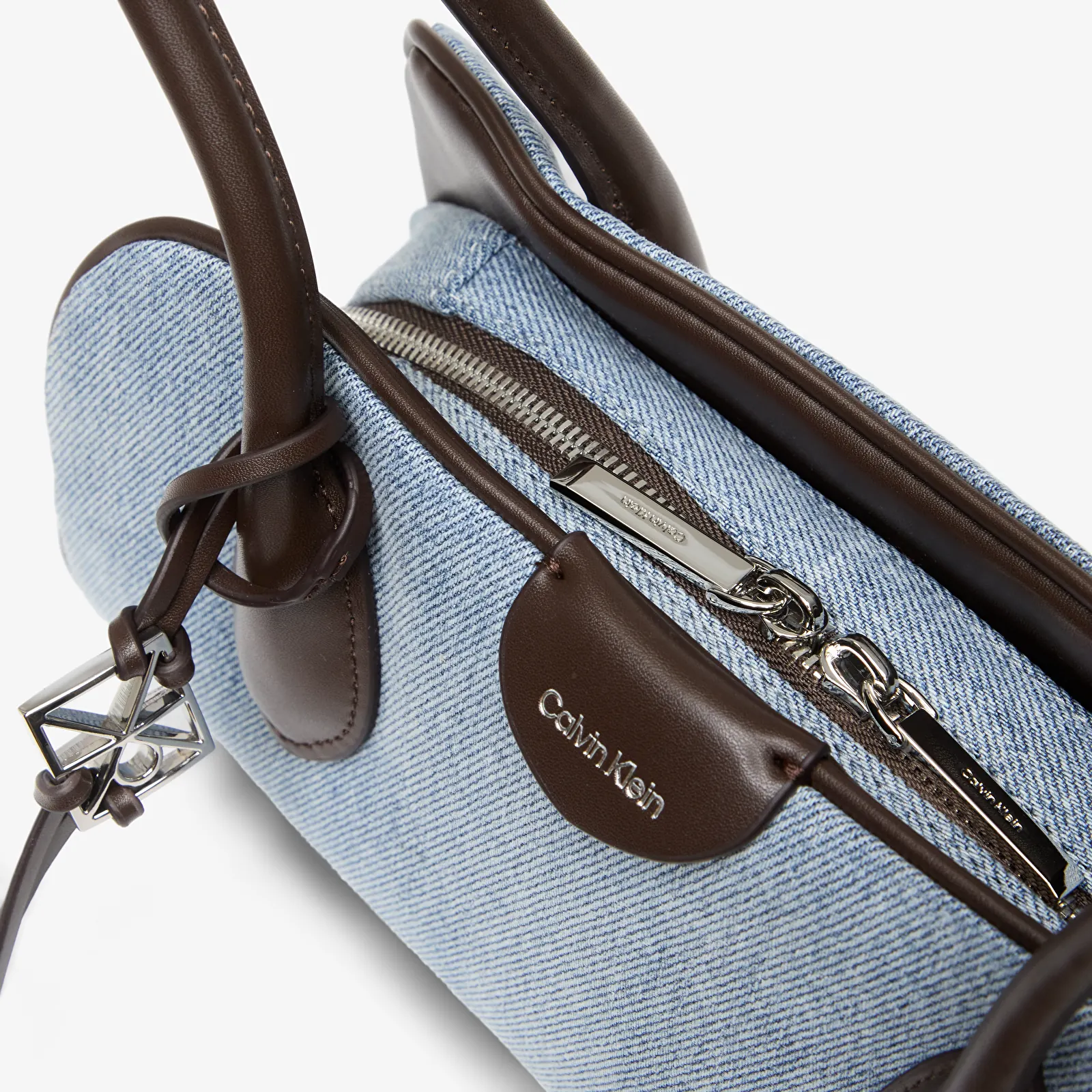 Handbags Calvin Klein Emblem Trio Denim Shoulder Bag LIGHT WASH DENIM