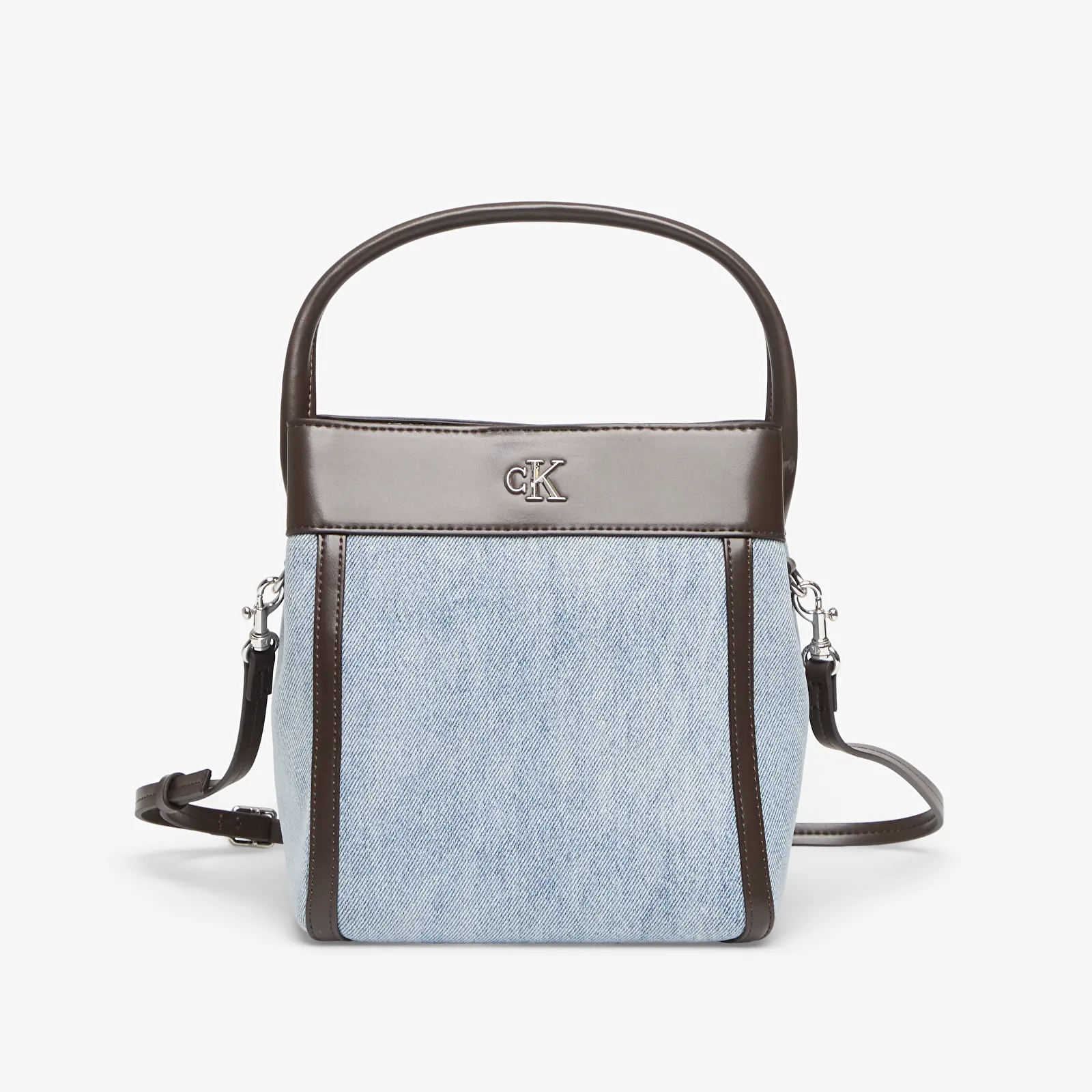 Kabelky Calvin Klein Ck Denim Bucket With Strap LIGHT WASH DENIM