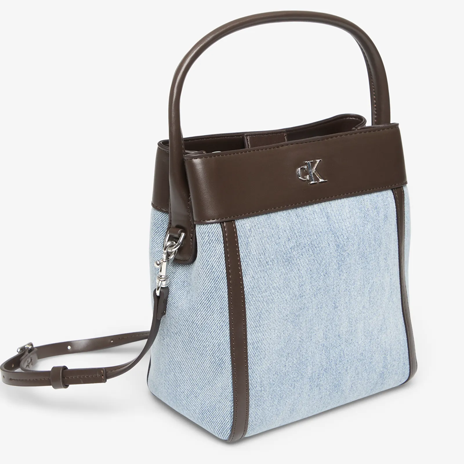 Kabelky Calvin Klein Ck Denim Bucket With Strap LIGHT WASH DENIM