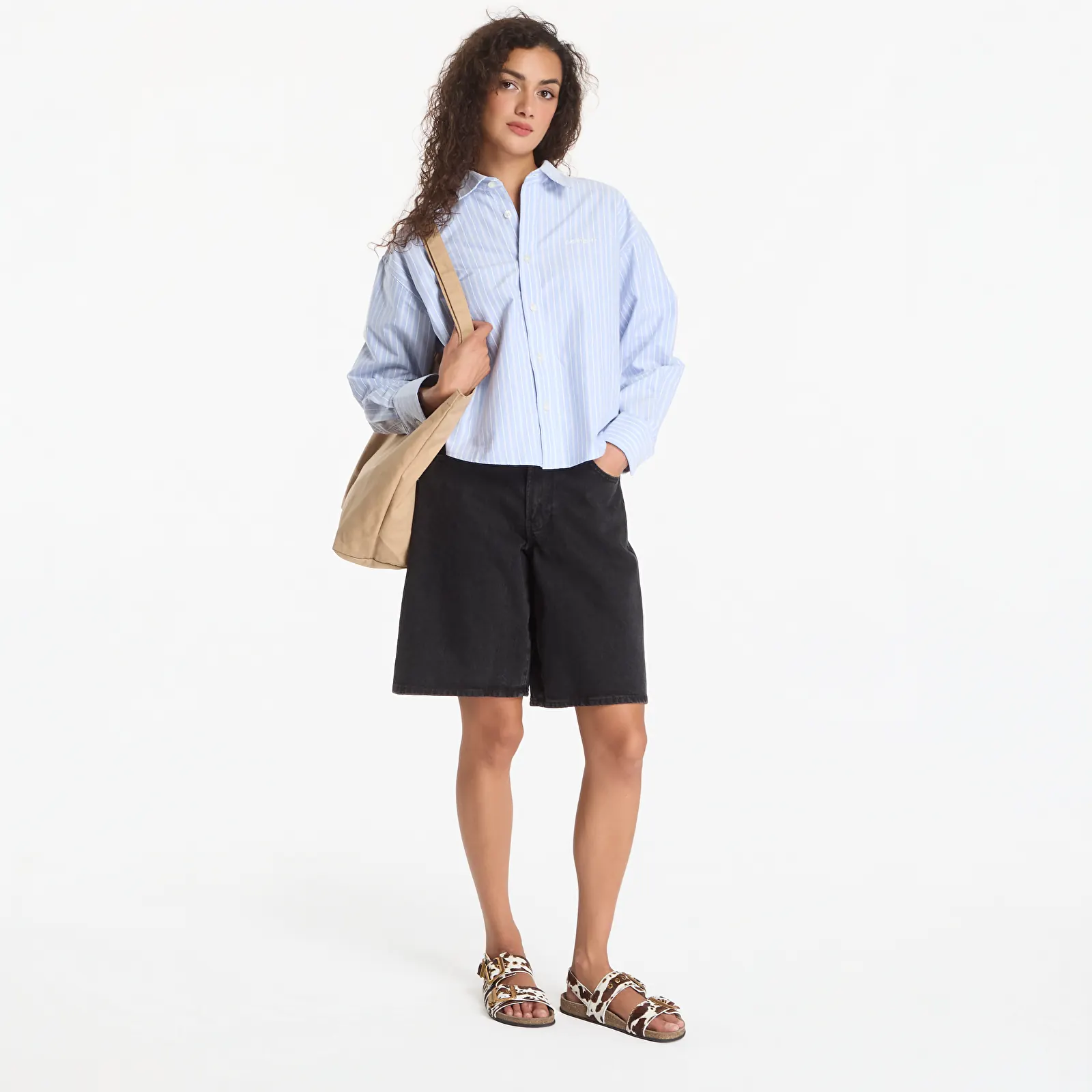 Krekli Carhartt WIP W' L/S Kanan Shirt Kanan Stripe, Bleach