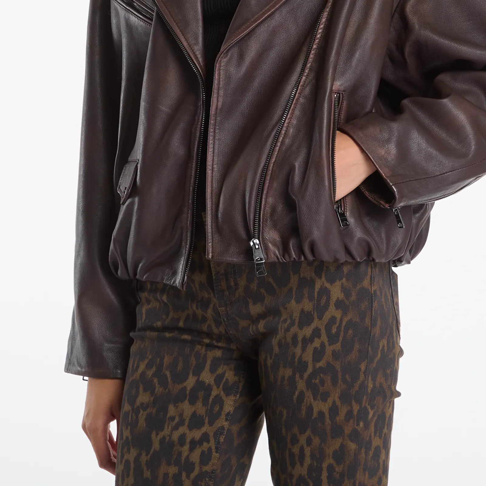 Jakas AllSaints Samina Biker Oxblood Red