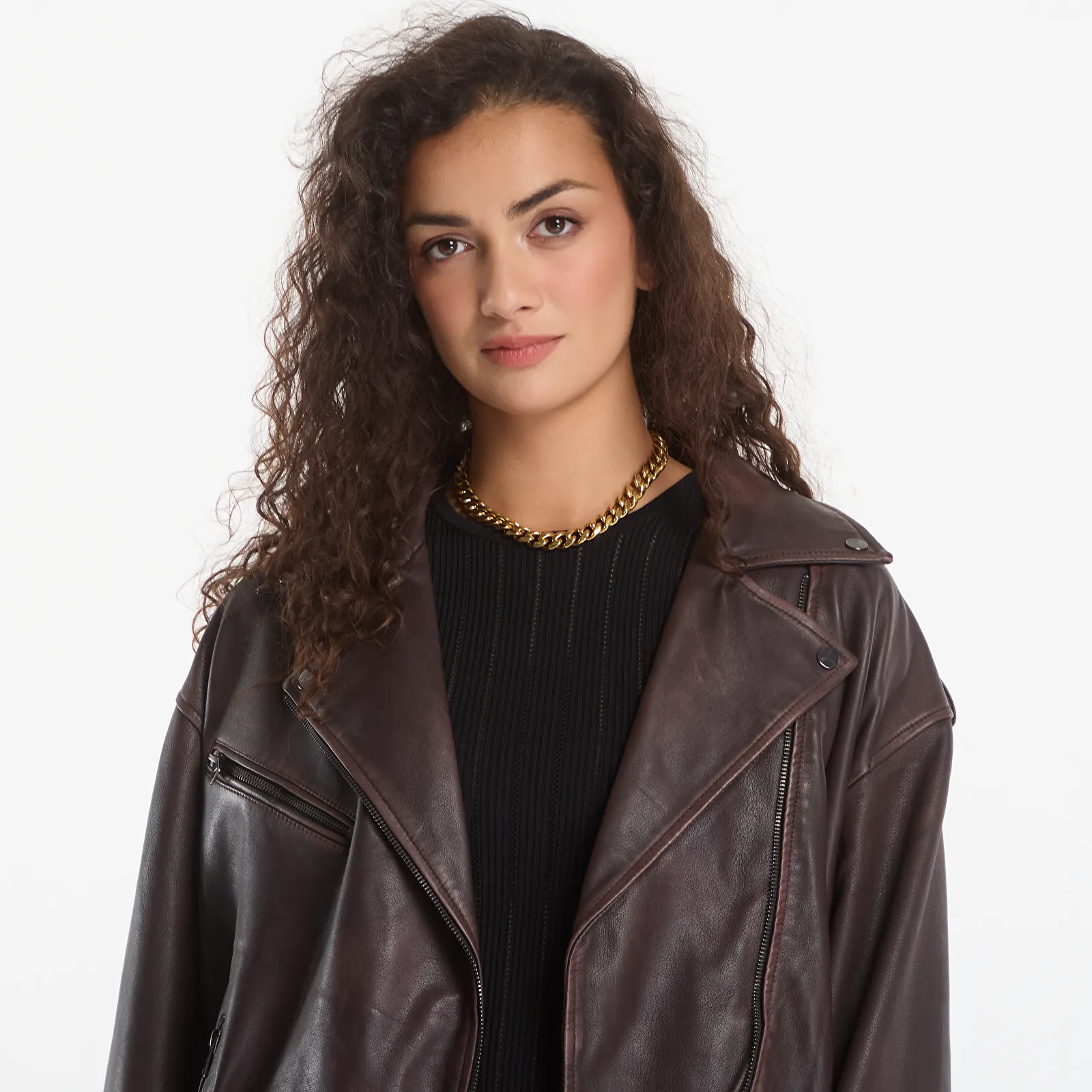 Jakas AllSaints Samina Biker Oxblood Red