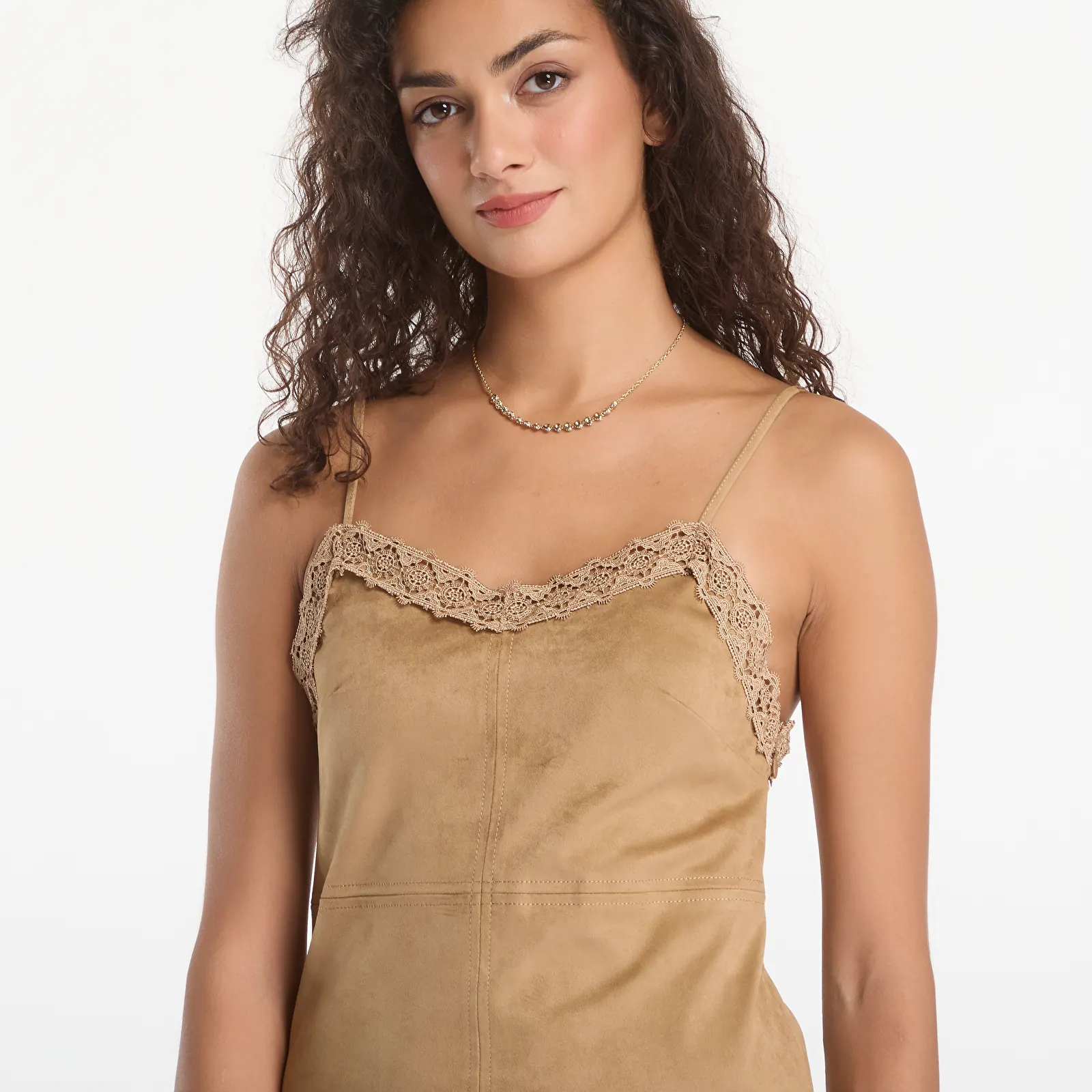Dresses GUESS Flaminia Faux Suede Mini Dress Safari Tan/ Multi