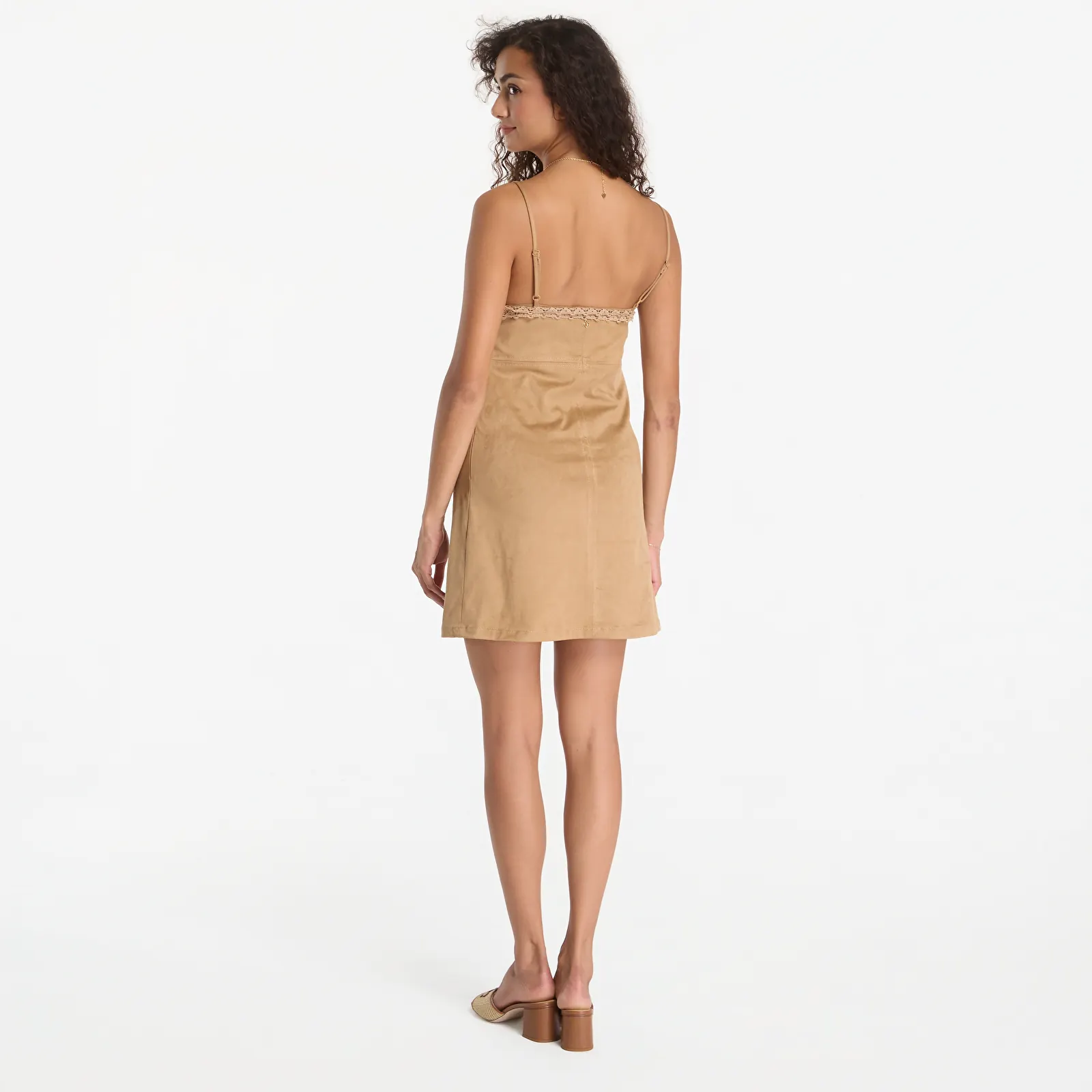 Dresses GUESS Flaminia Faux Suede Mini Dress Safari Tan/ Multi