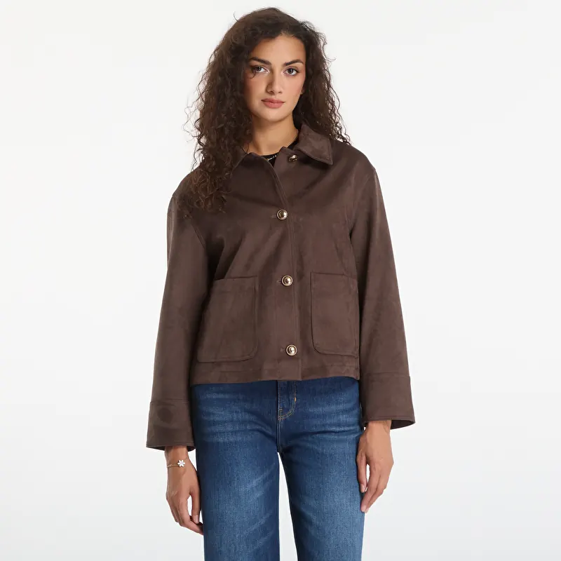 GUESS Grace Suede Jacket Espresso Brown/ Multi