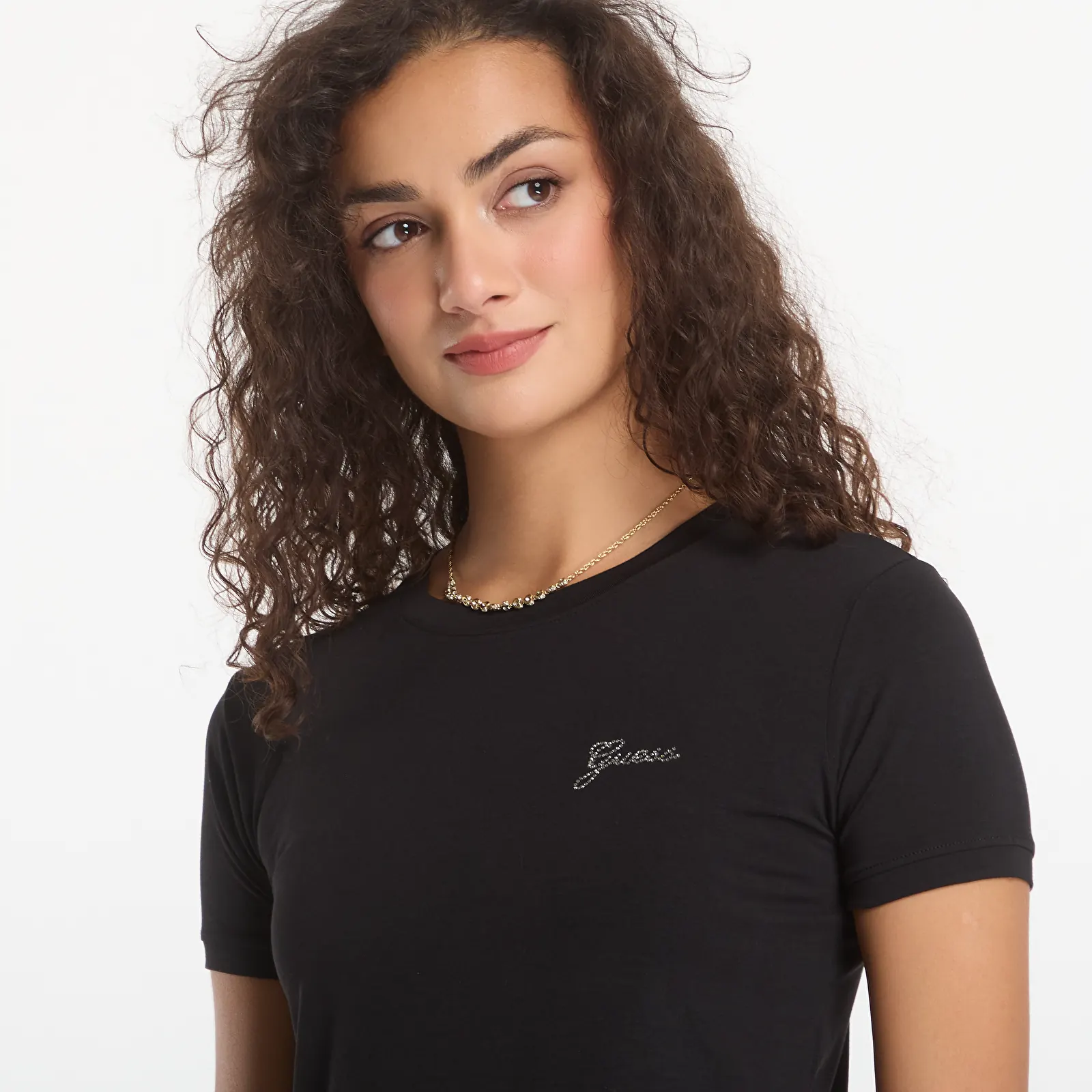 T-krekli GUESS New Ss Cn Mini Logo Tee Jet Black