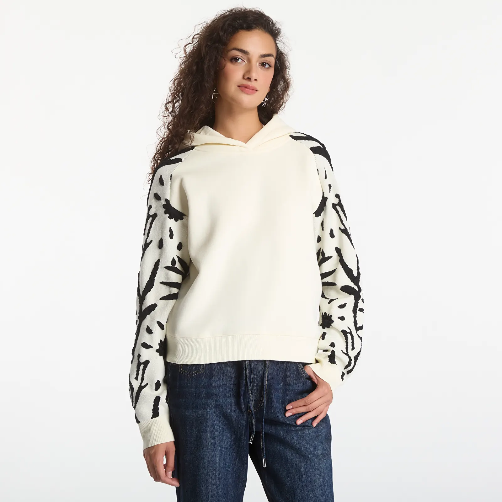 Mikinas ar kapuci un sporta krekli Desigual La Vida Es Chula Sweat White