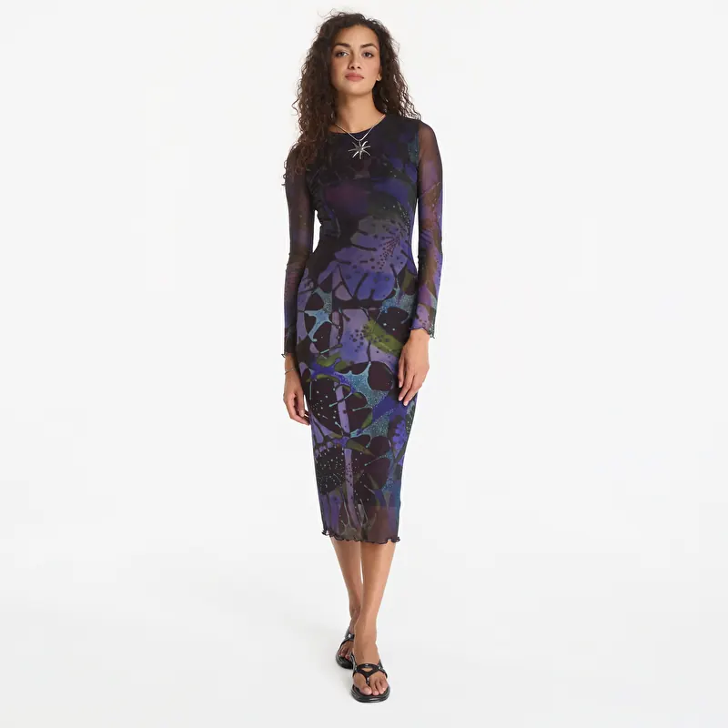 Desigual Leafs Lacroix Dress Blue