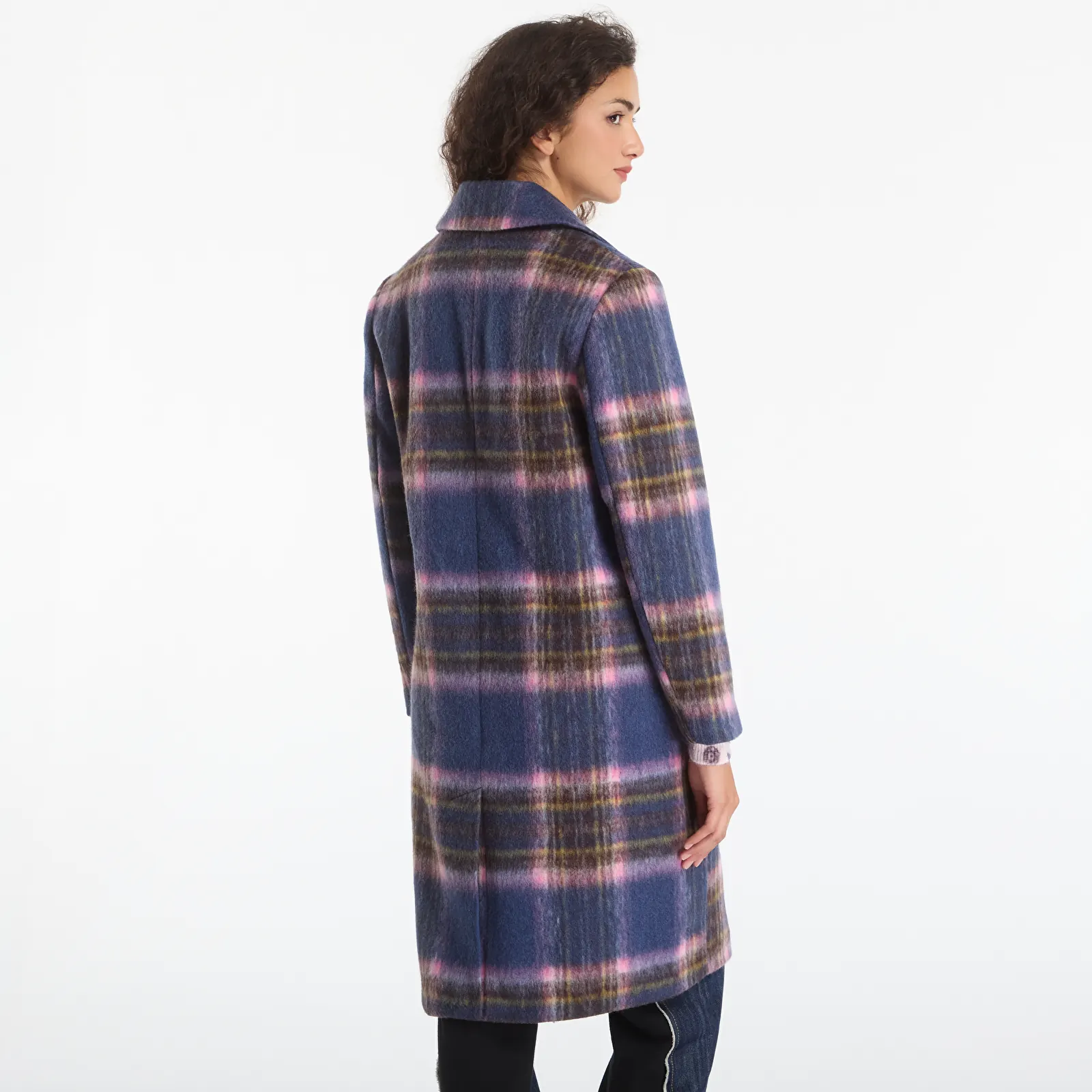 Coats Desigual Checkered Coat Blue