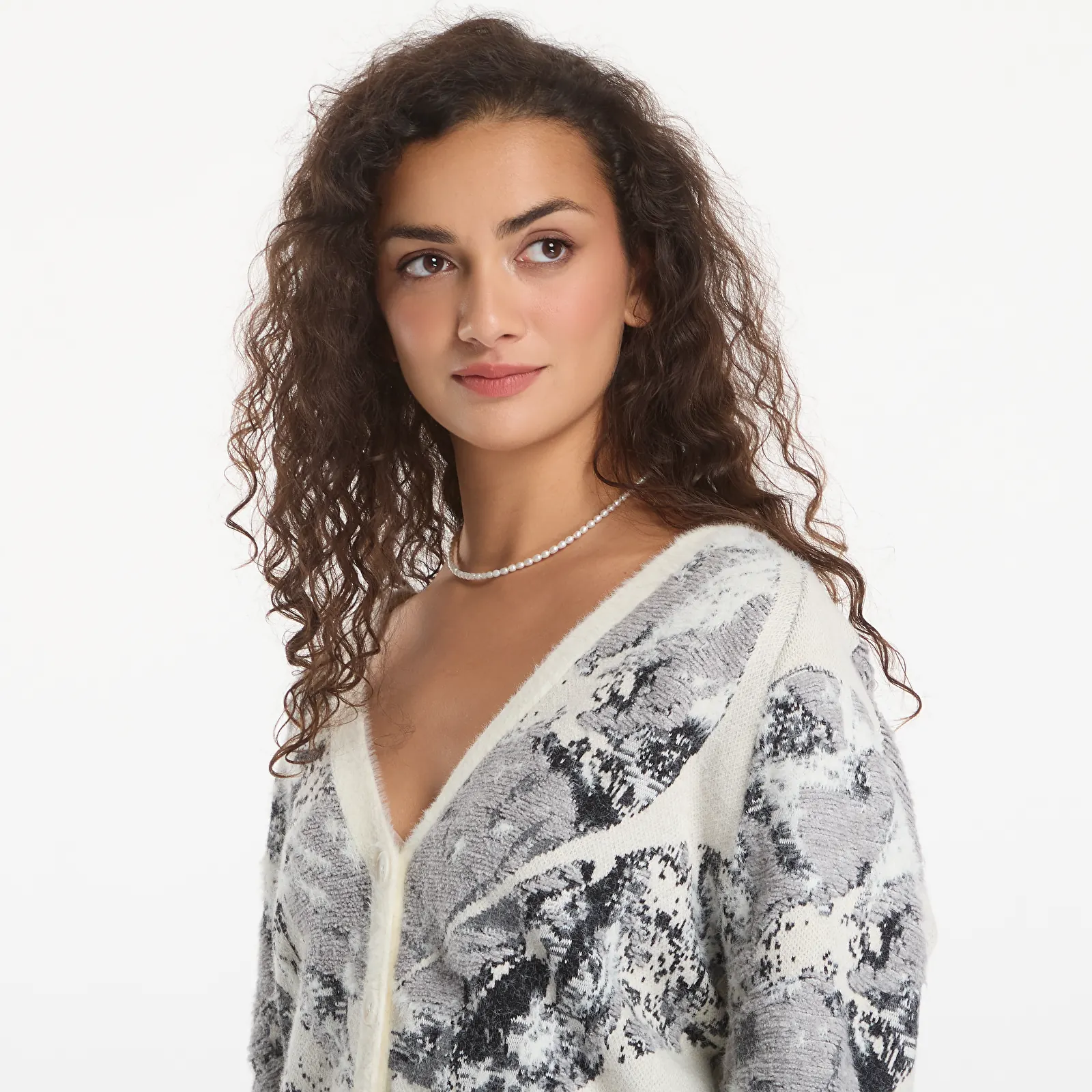 Kardigāni Desigual Bouquet Lacroix Pullover White