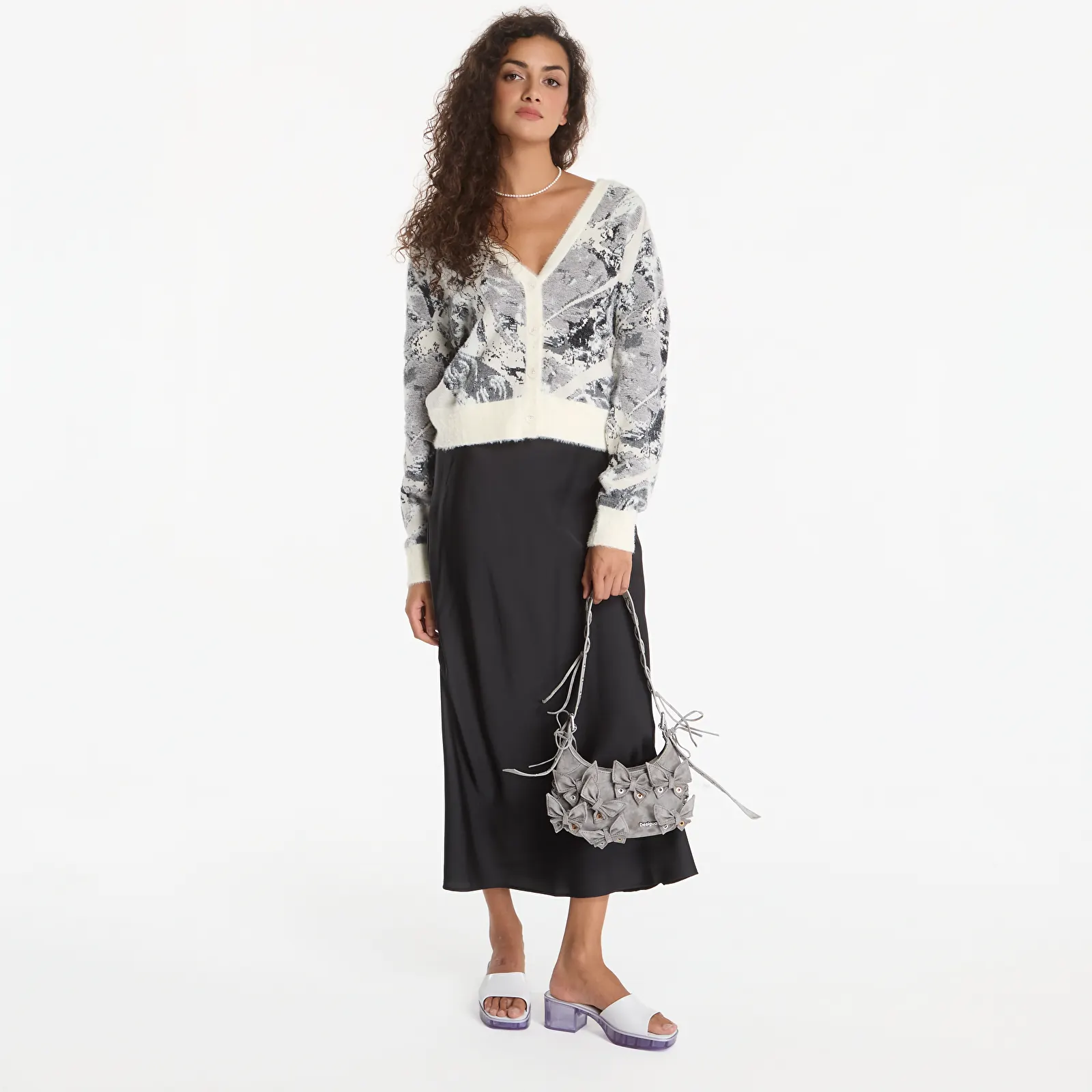 Kardigāni Desigual Bouquet Lacroix Pullover White