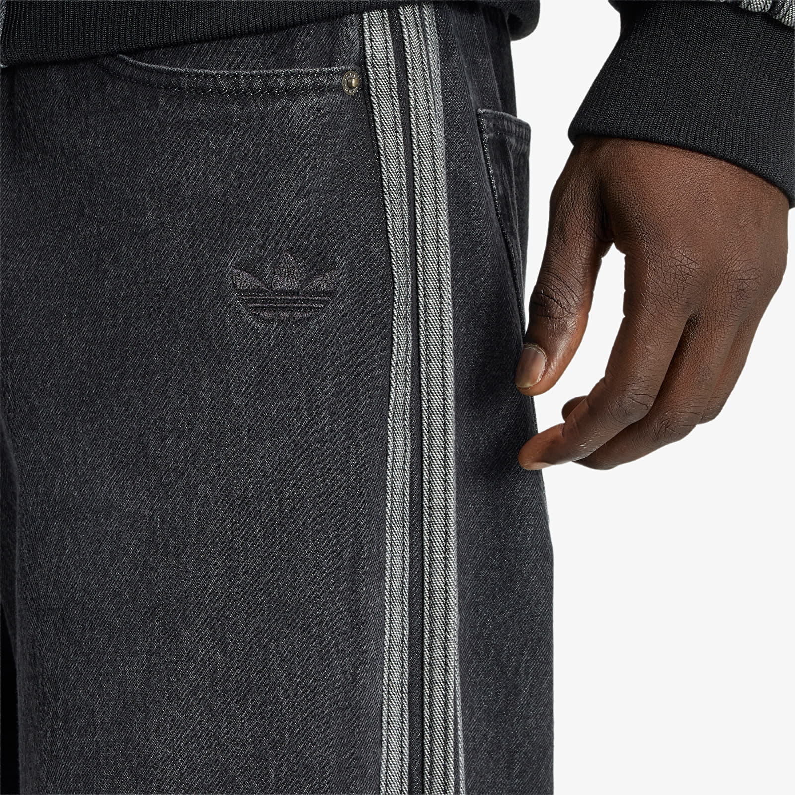 Men's jeans adidas SST Denim Jeans MID-RISE Straight Leg True Black Denim