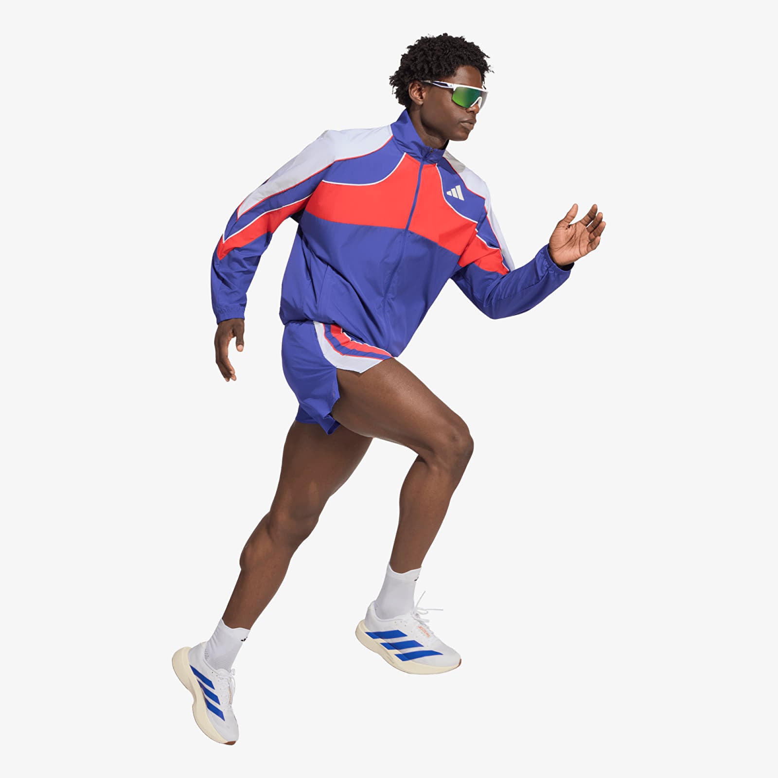 Kavajer för män adidas Adizero Archive Running Jacket Dual Indigo/ Semi Lucid Red/ White
