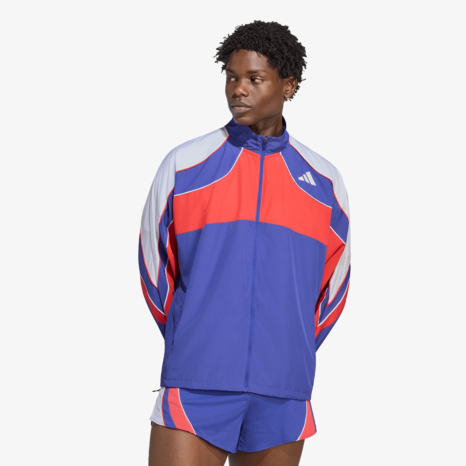 Kavajer för män adidas Adizero Archive Running Jacket Dual Indigo/ Semi Lucid Red/ White