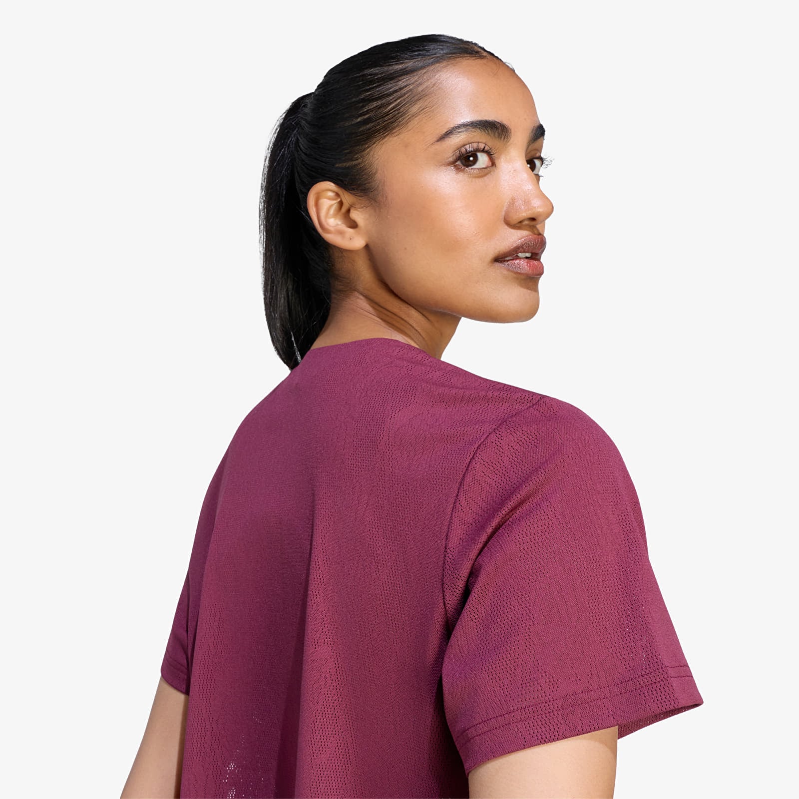 T-Shirts Frau adidas Tennis Climacool Lace Crop T-Shirt Pro Maroon