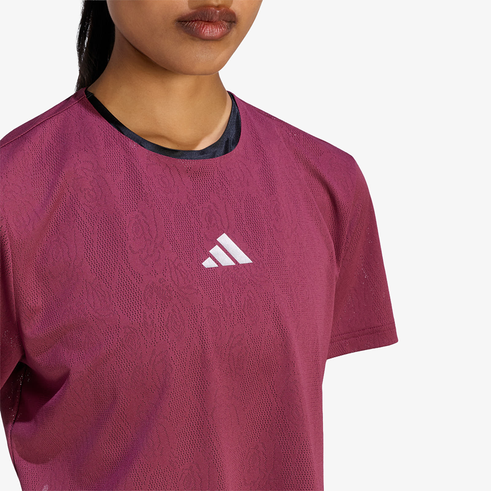 T-Shirts Frau adidas Tennis Climacool Lace Crop T-Shirt Pro Maroon