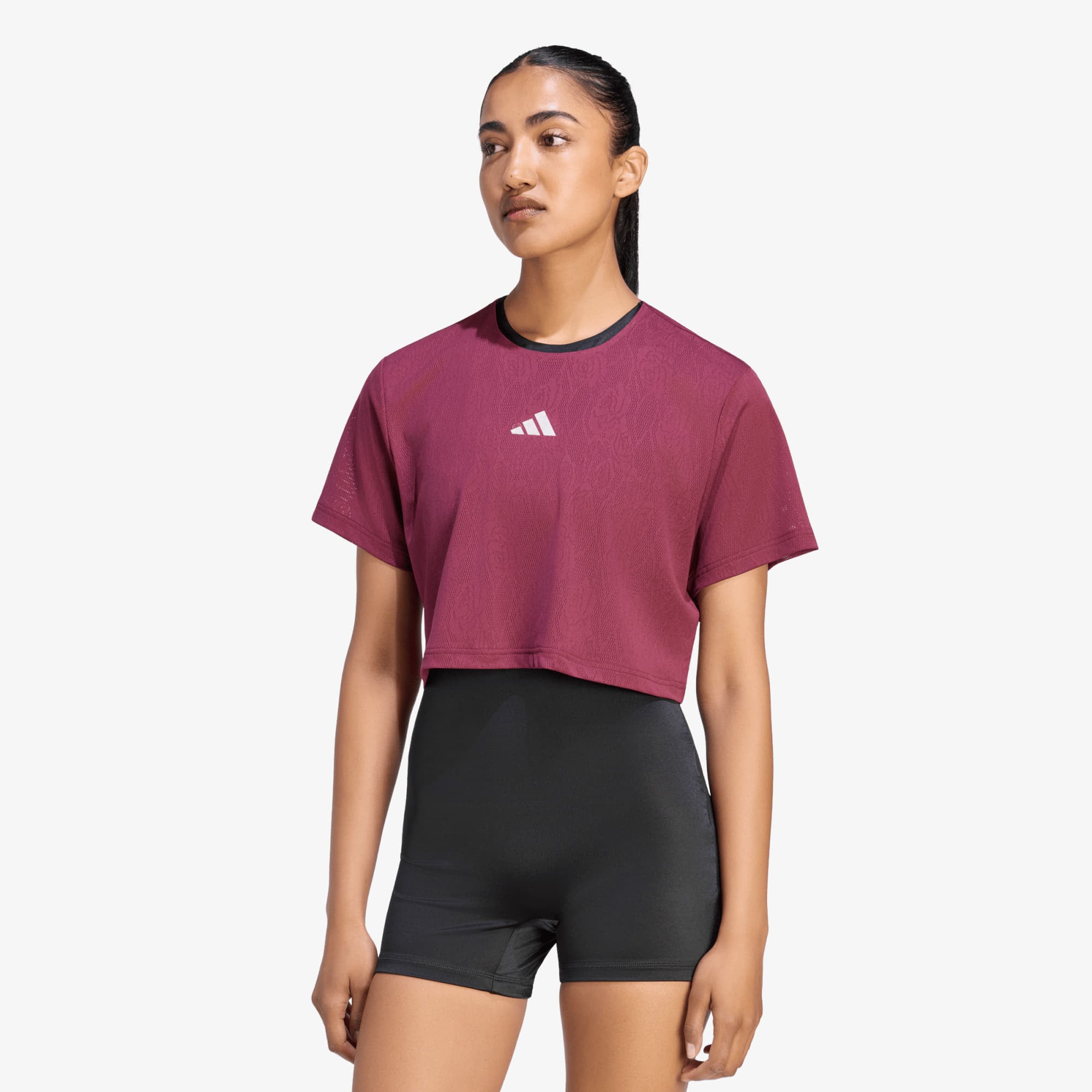 Тениска adidas Tennis Climacool Lace Crop T-Shirt Pro Maroon M