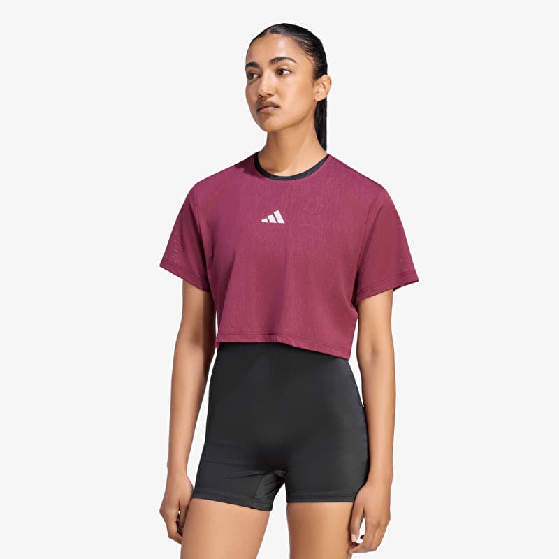 T-shirt adidas Tennis Climacool Lace Crop T-Shirt Pro Maroon