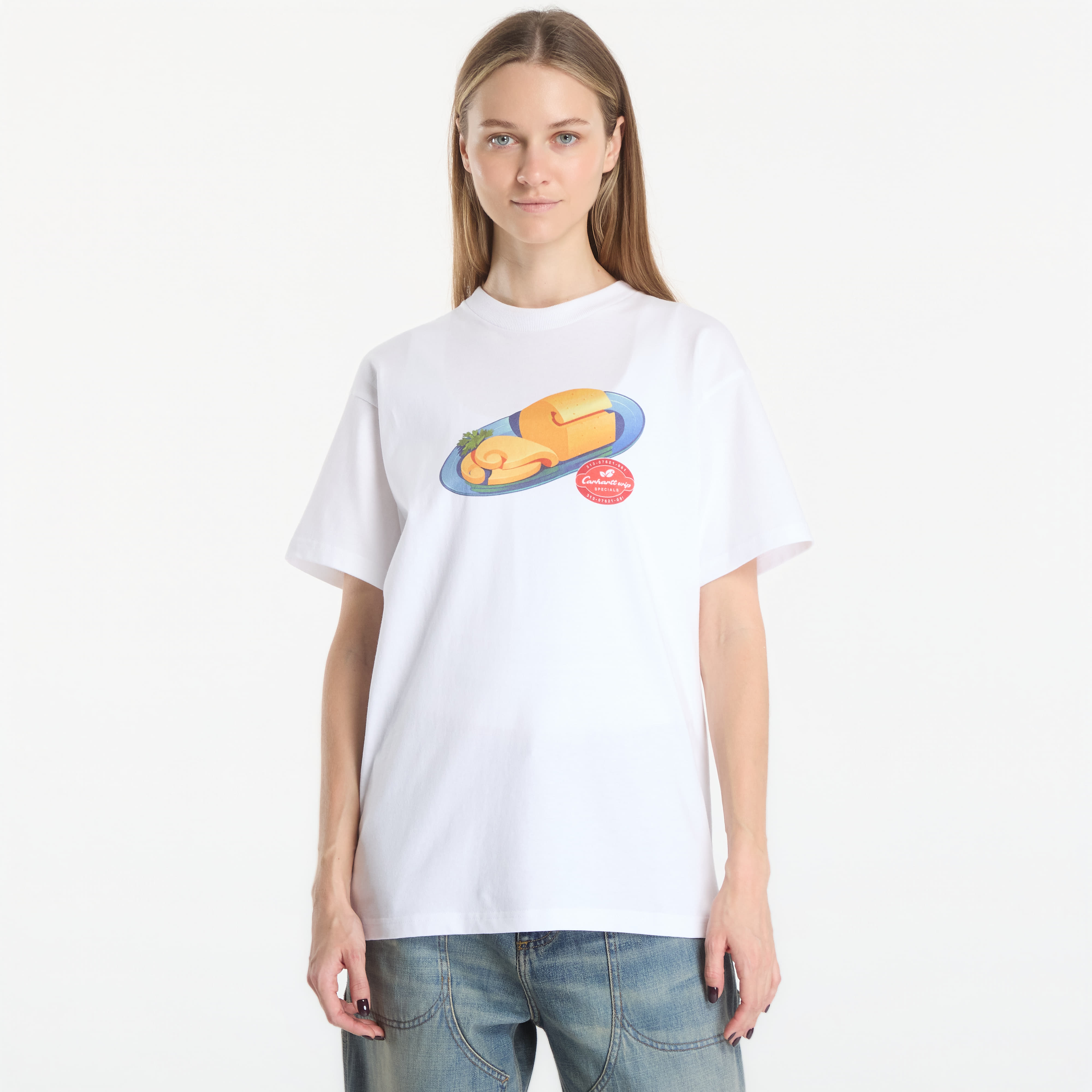 Тениска Carhartt WIP S/S Fromage T-Shirt UNISEX White L