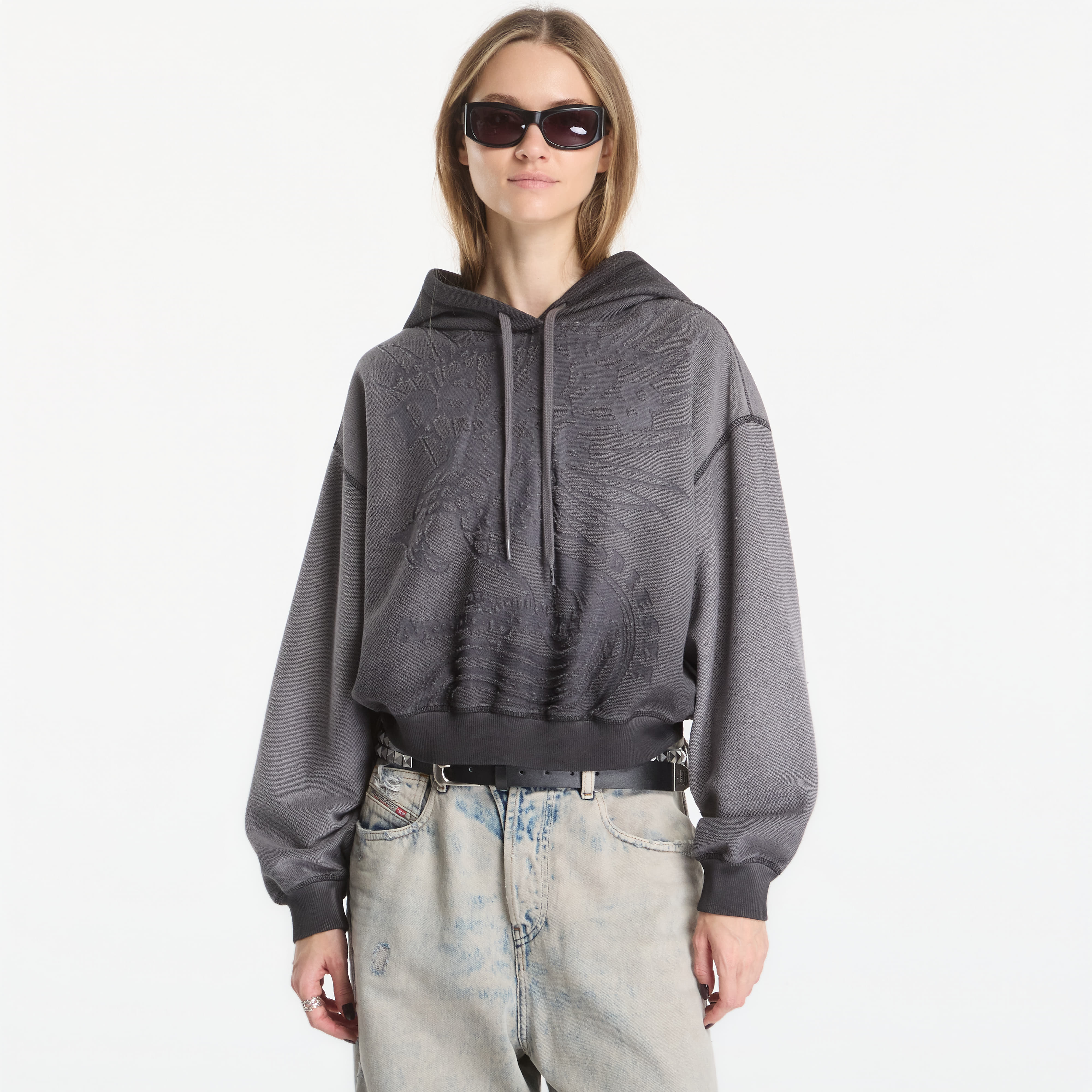 Суитшърт Diesel F-Sunny-Hood Sweat-Shirt Plum Kitten M