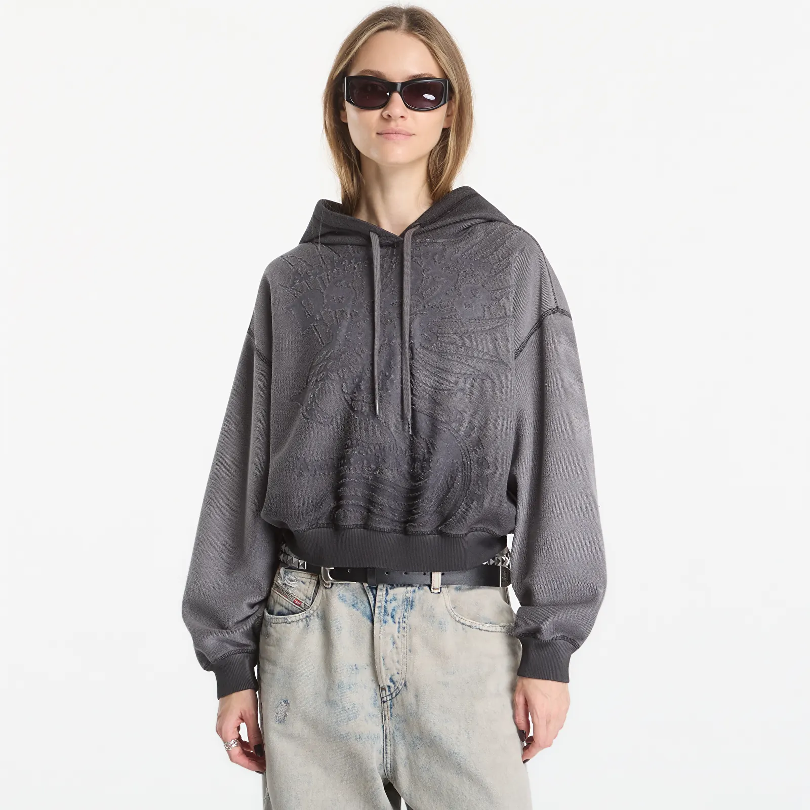Dámske mikiny Diesel F-Sunny-Hood Sweat-Shirt Plum Kitten
