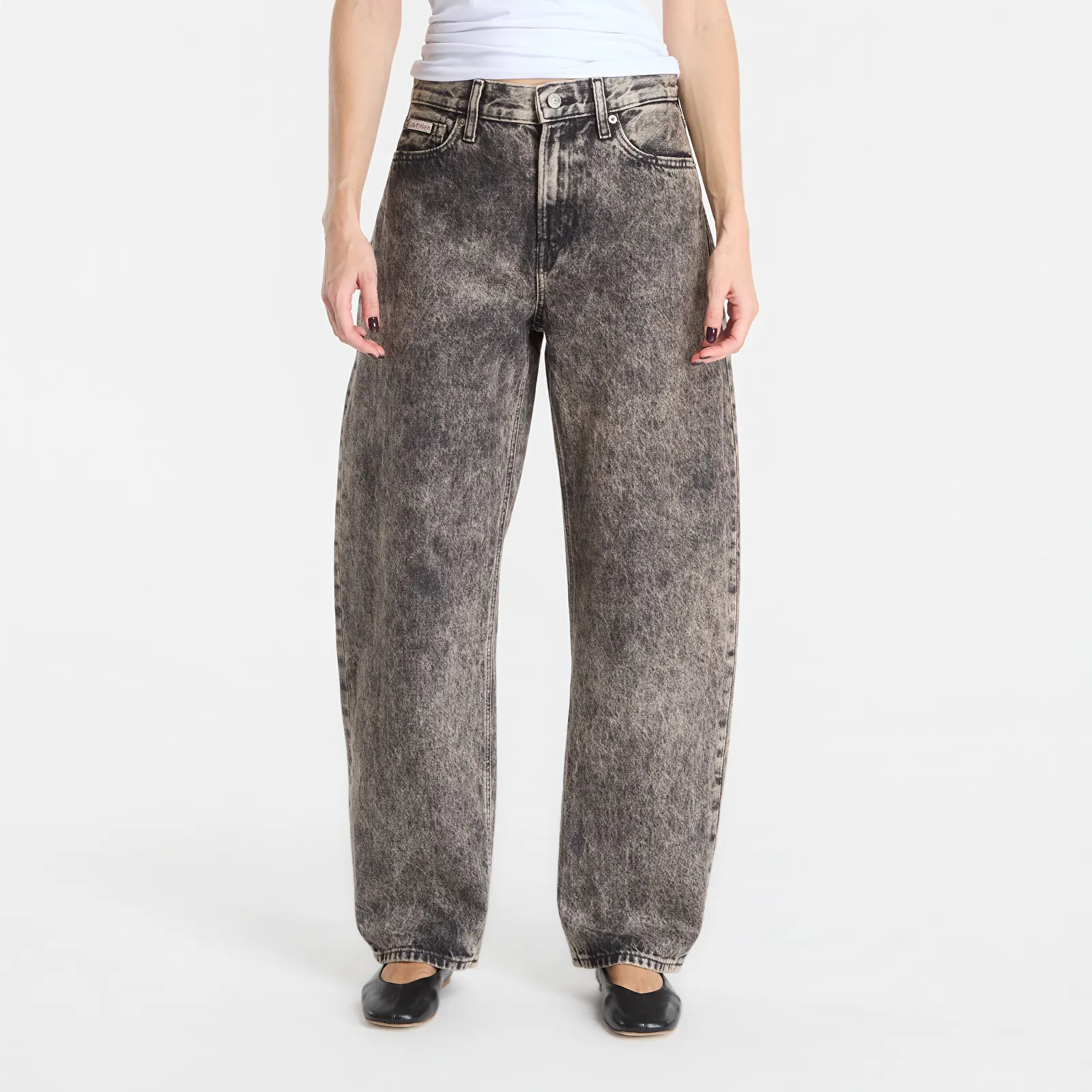 Γυναικεία jeans Calvin Klein Relaxed Barrel Jean Black Tobacco