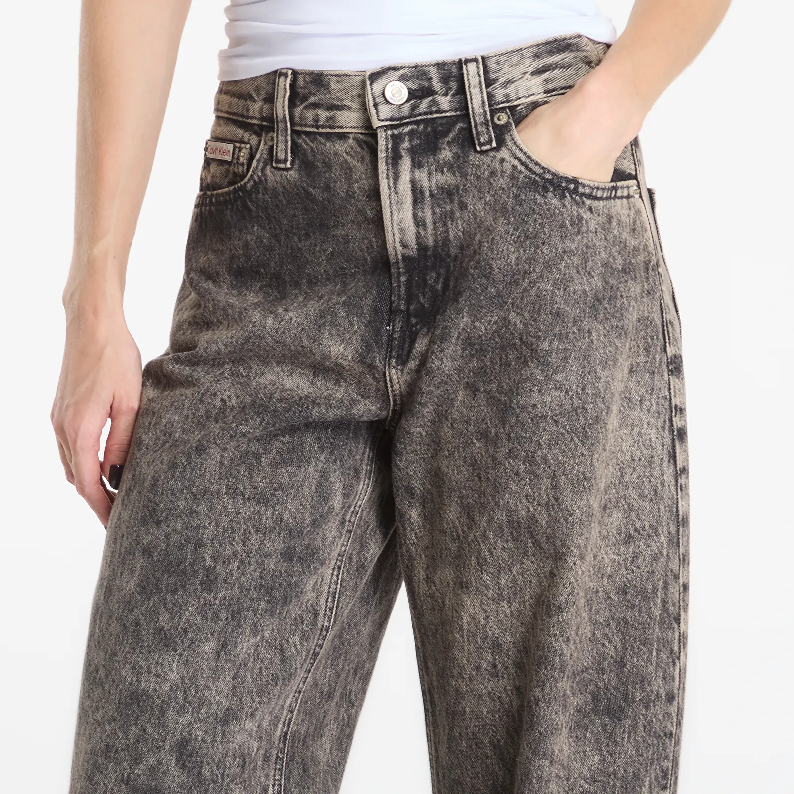 Γυναικεία jeans Calvin Klein Relaxed Barrel Jean Black Tobacco