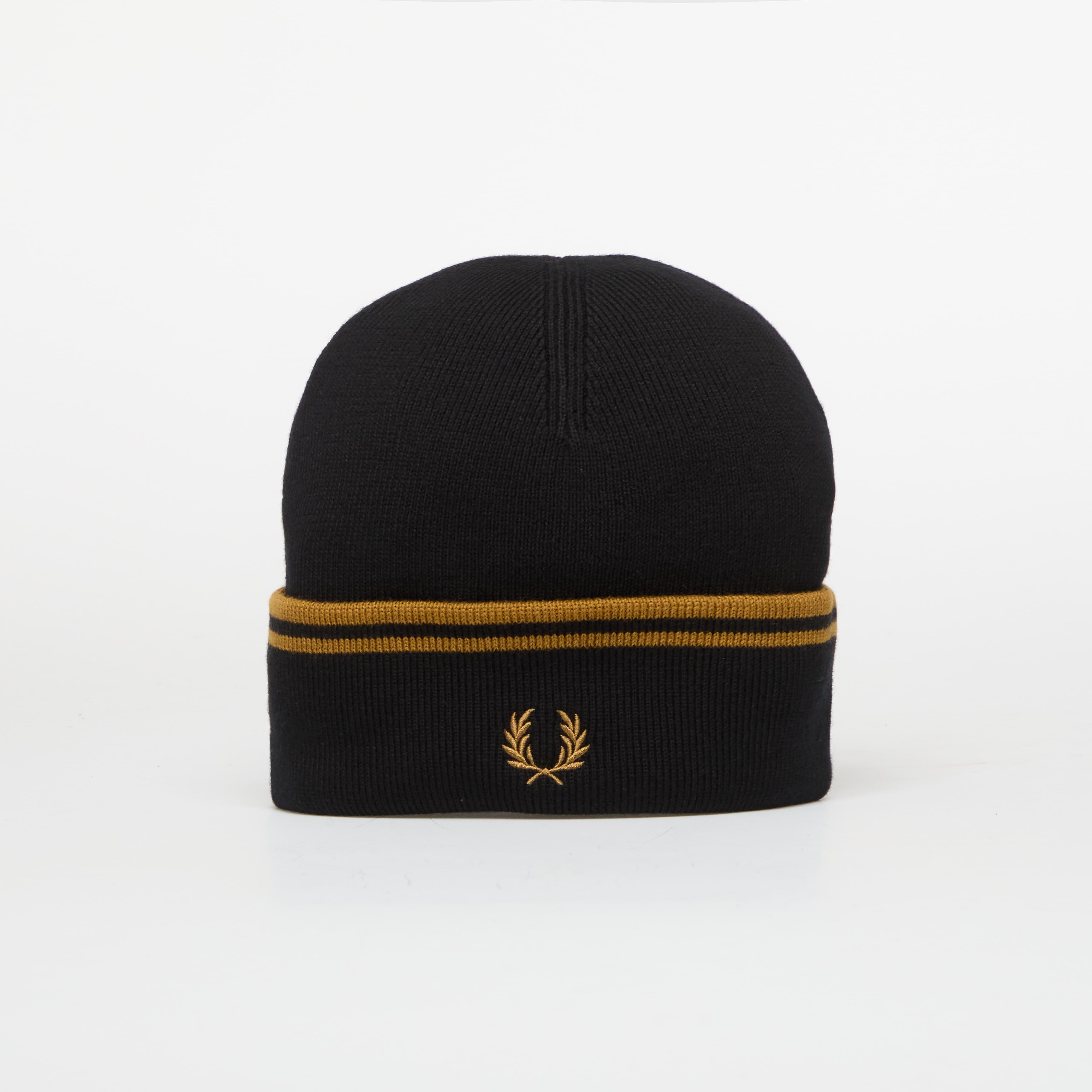 Шапка FRED PERRY Twin Tipped Merino Wool Beanie Black/Caramel Universal