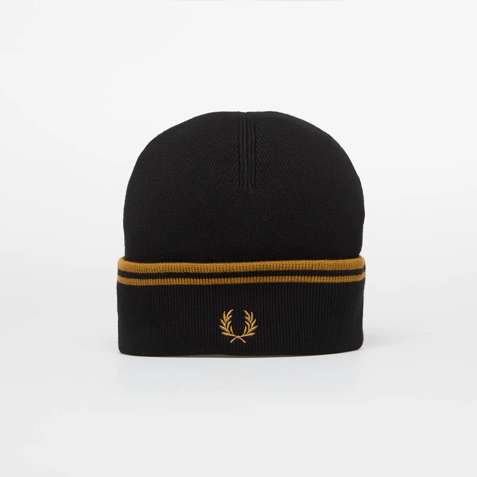Herenhoeden FRED PERRY Twin Tipped Merino Wool Beanie Black/Caramel