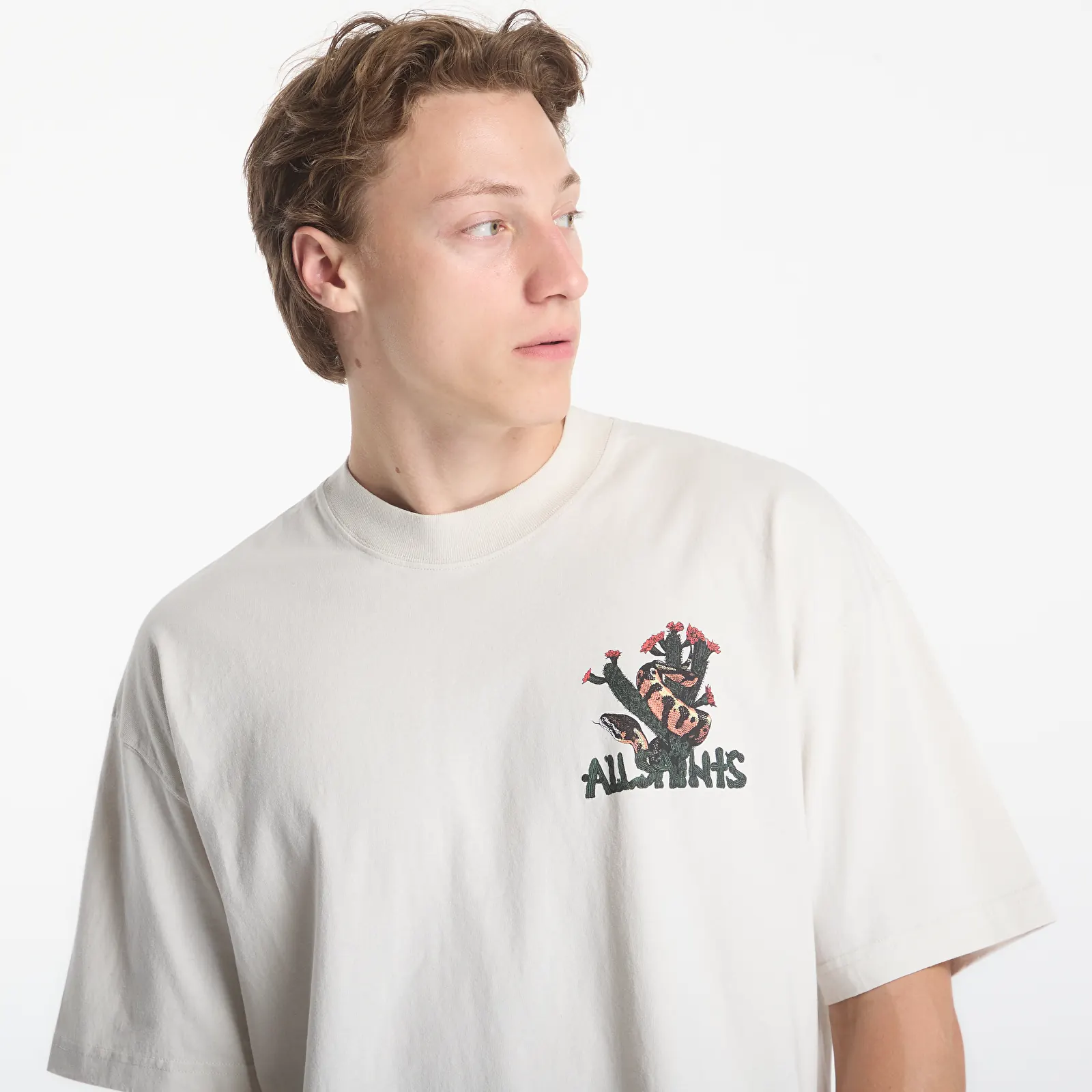 T-shirts AllSaints Cacti Ss Crew Graphic T-Shirt Dusk White