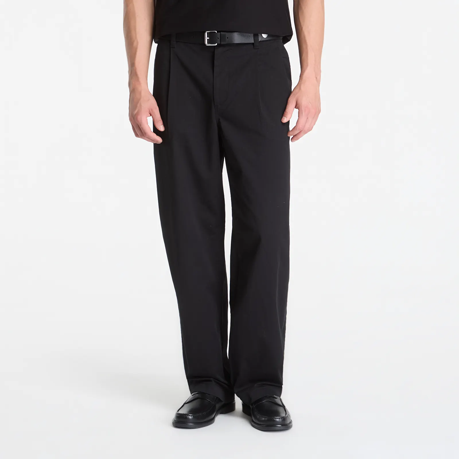 Hlače Calvin Klein Jeans Washed Comfort Cotton Half Elastic Pants Black