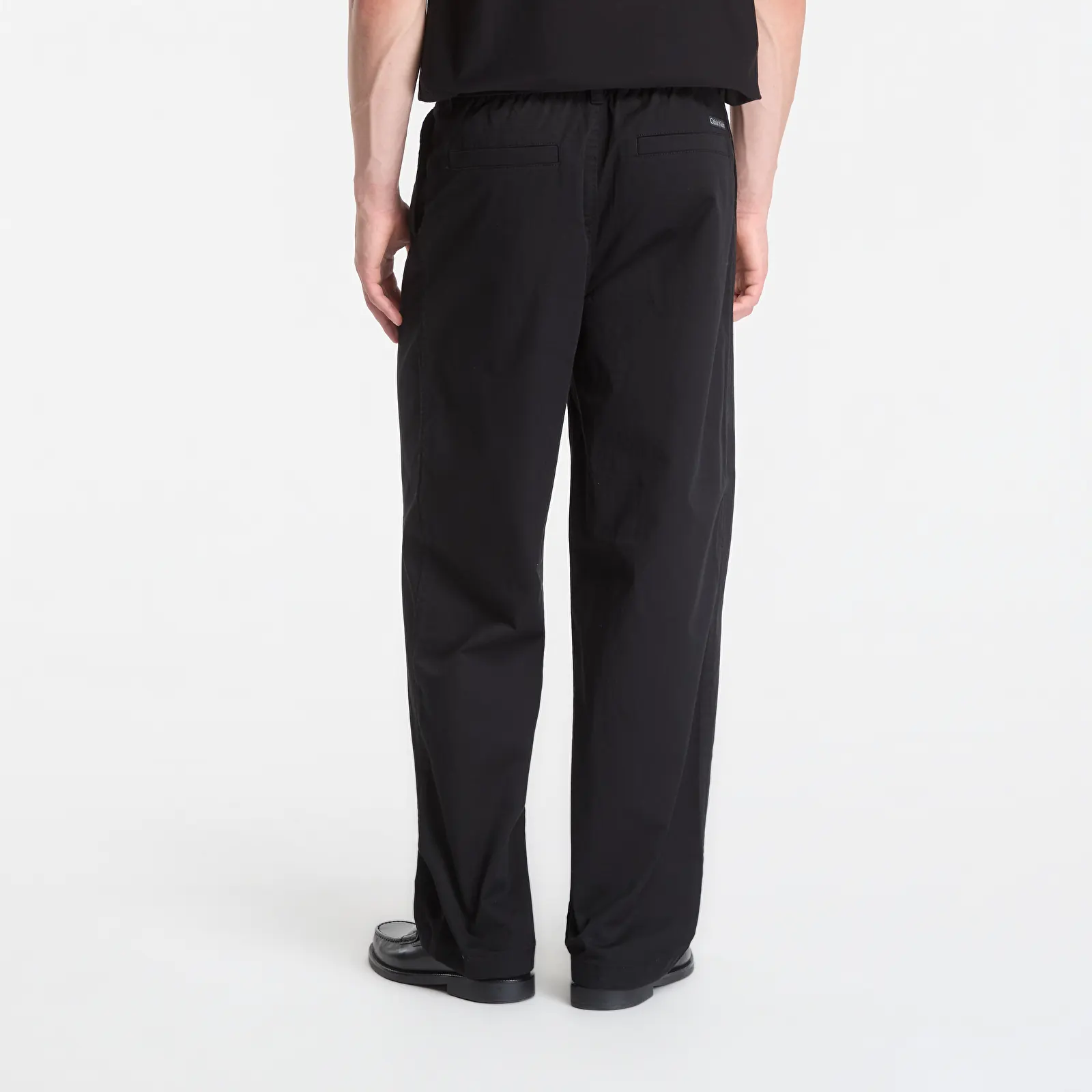 Hlače Calvin Klein Jeans Washed Comfort Cotton Half Elastic Pants Black
