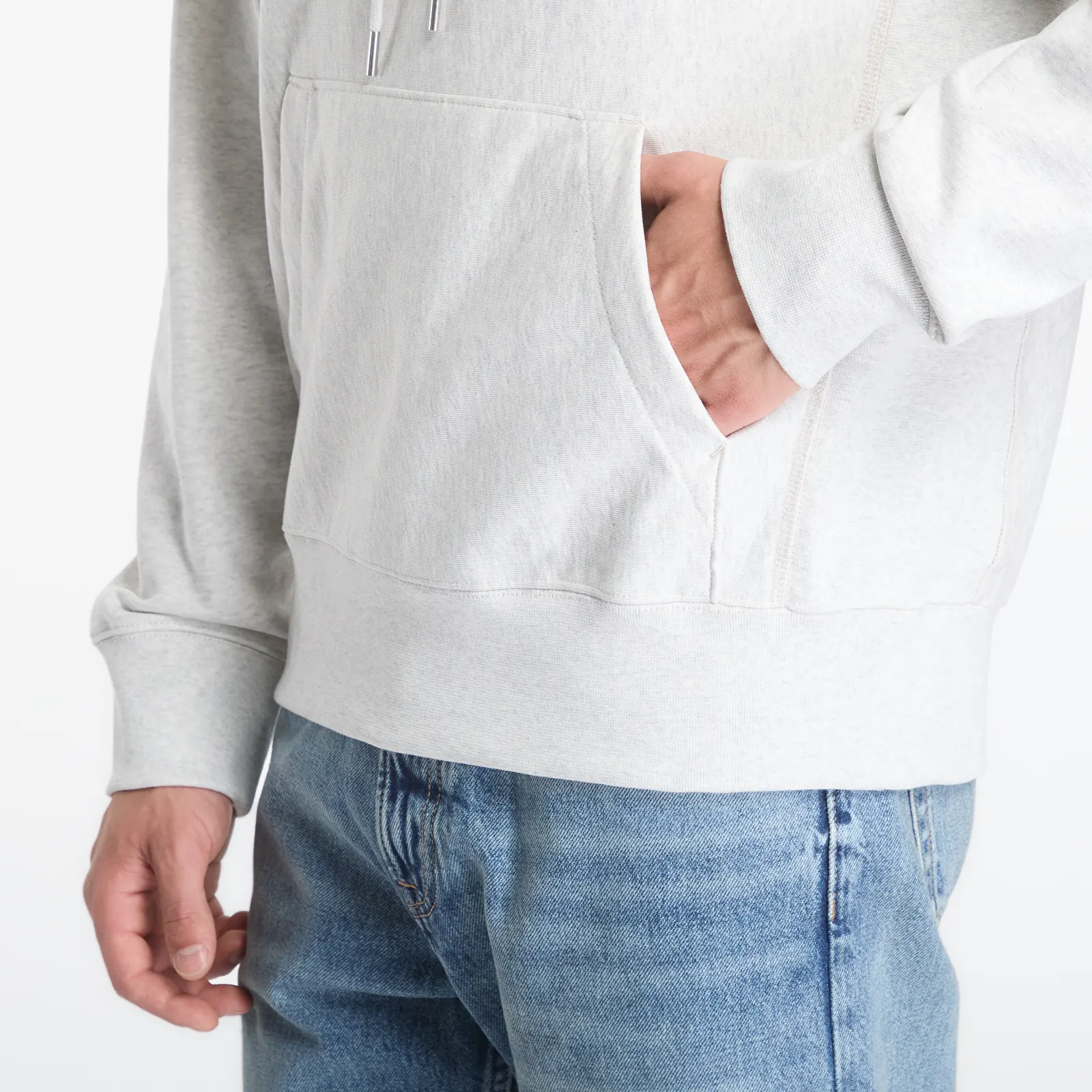 Mikiny Calvin Klein Jeans Ls Premium Terry Graphic Hoodie Snowy Heather