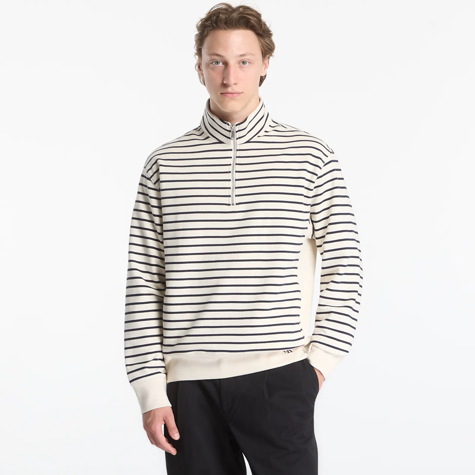 Толстовки та реглани Calvin Klein Jeans Ls Ez Strip Premium Terry Quarter Zip Tofu