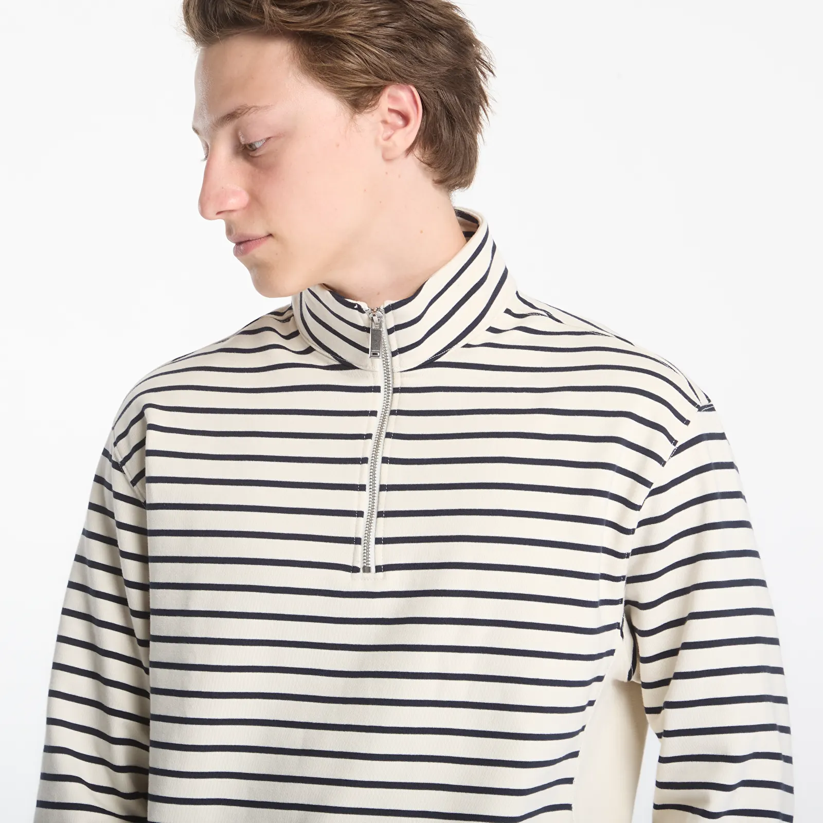 Толстовки та реглани Calvin Klein Jeans Ls Ez Strip Premium Terry Quarter Zip Tofu