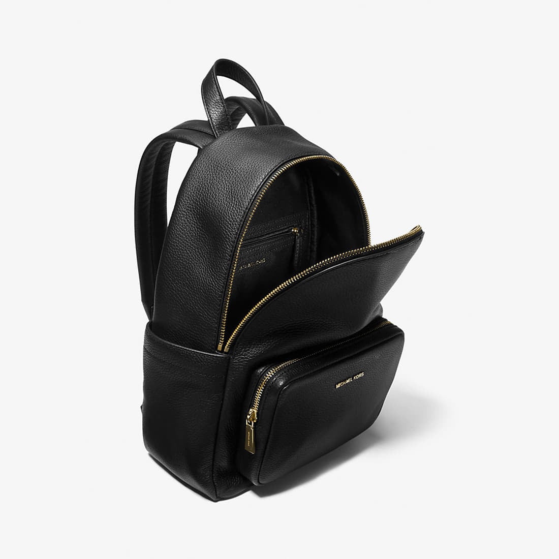 Batohy Michael Kors Tanner Medium Pebbled Leather Backpack Black