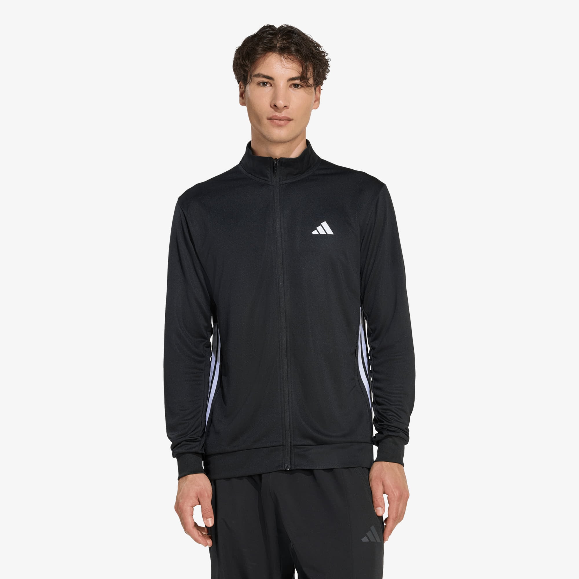 Суитшърт adidas Workout Essentials All-set 3-stripes Knit Track Top Black/ White S
