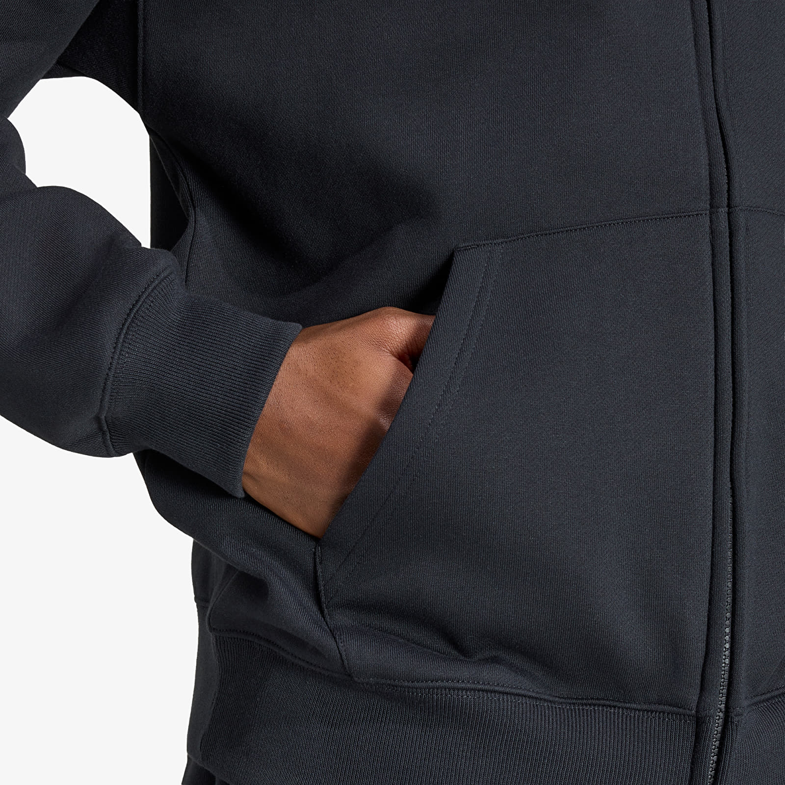 Pánske mikiny adidas Trefoil Essentials Loose Full ZIP Hoodie Black