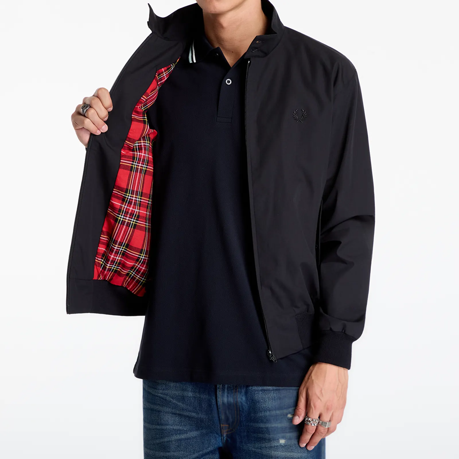 Moške jakne FRED PERRY Made In England Harrington Black