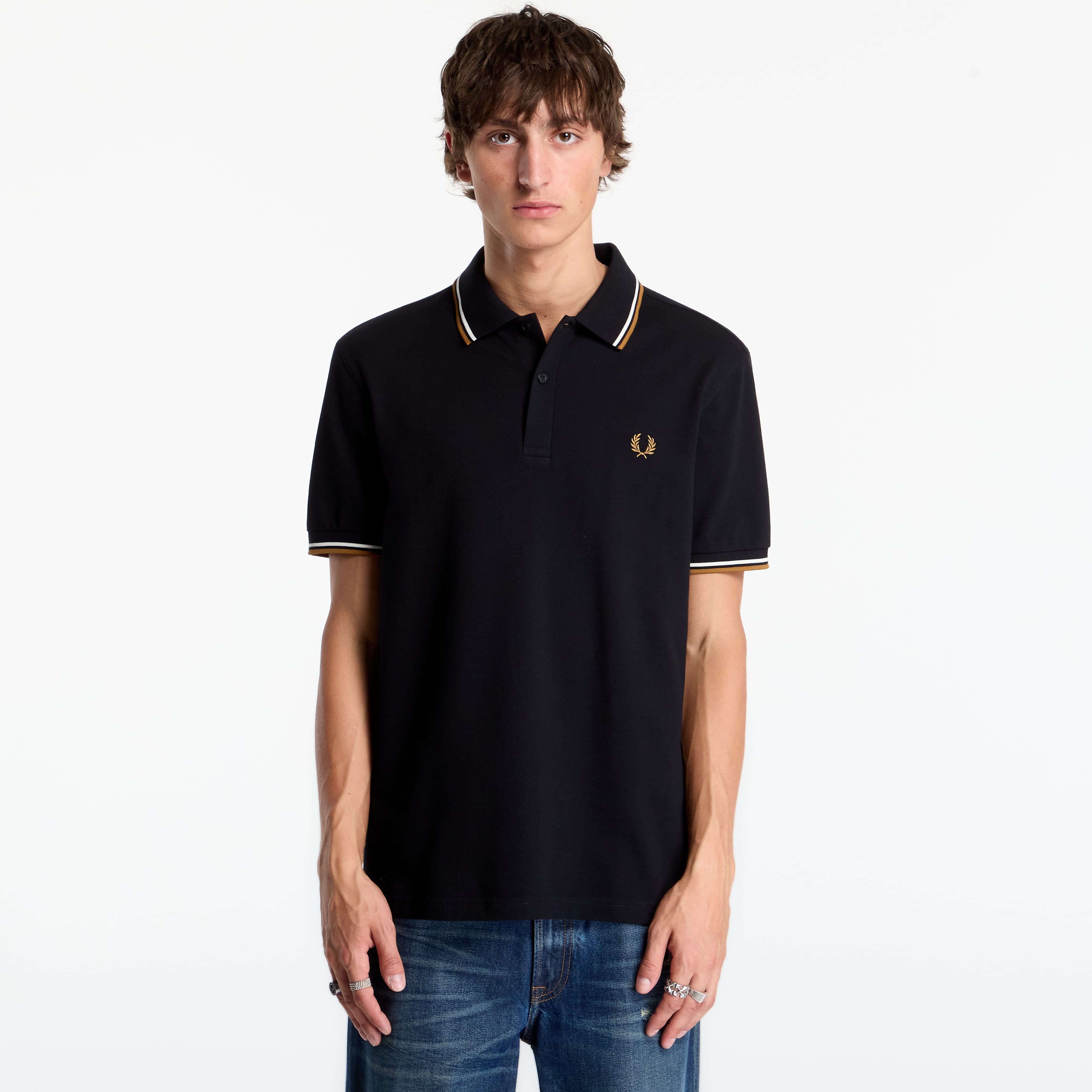 Тениска FRED PERRY Twin Tipped Fred Perry Shirt Black S
