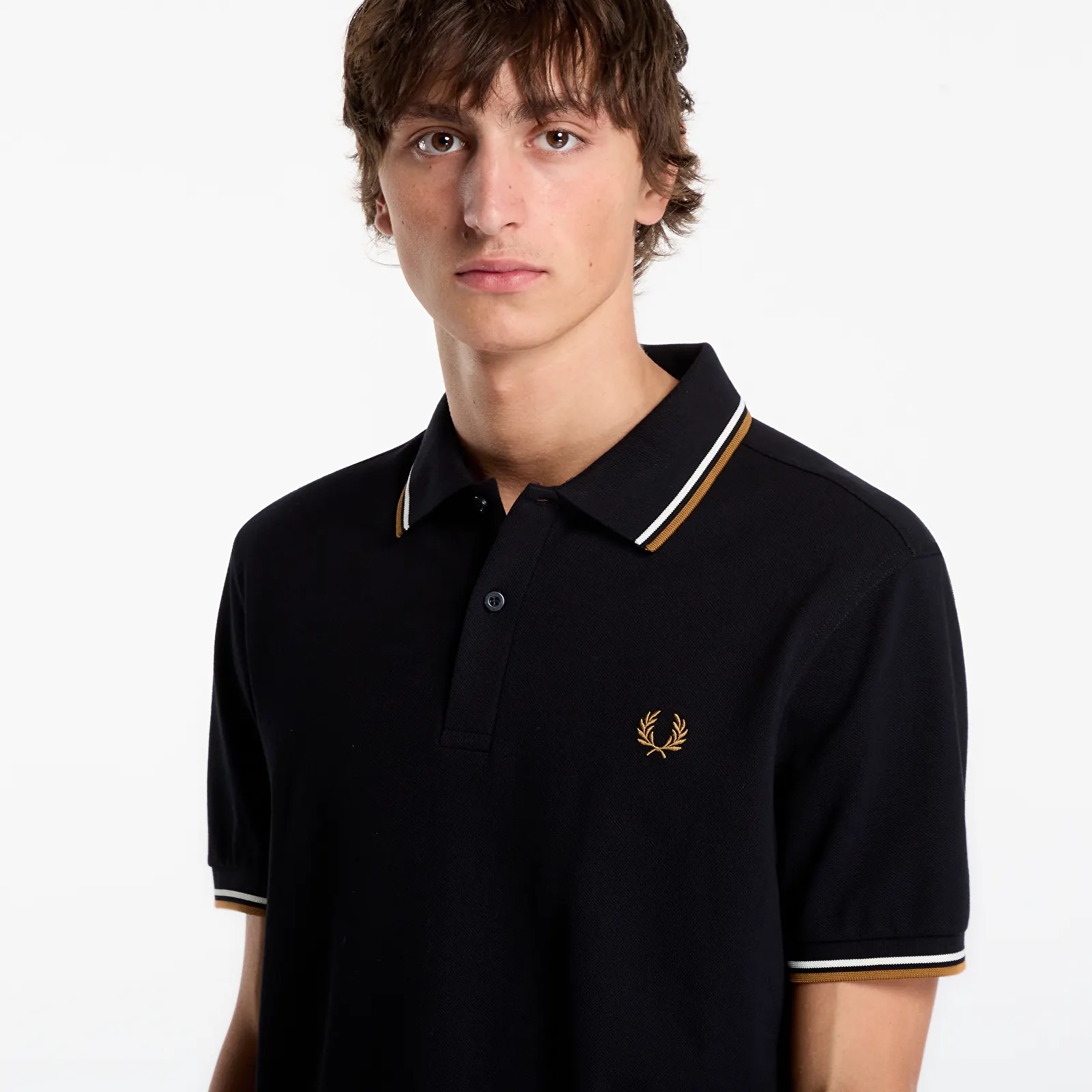 Magliette da uomo FRED PERRY Twin Tipped Fred Perry Shirt Black