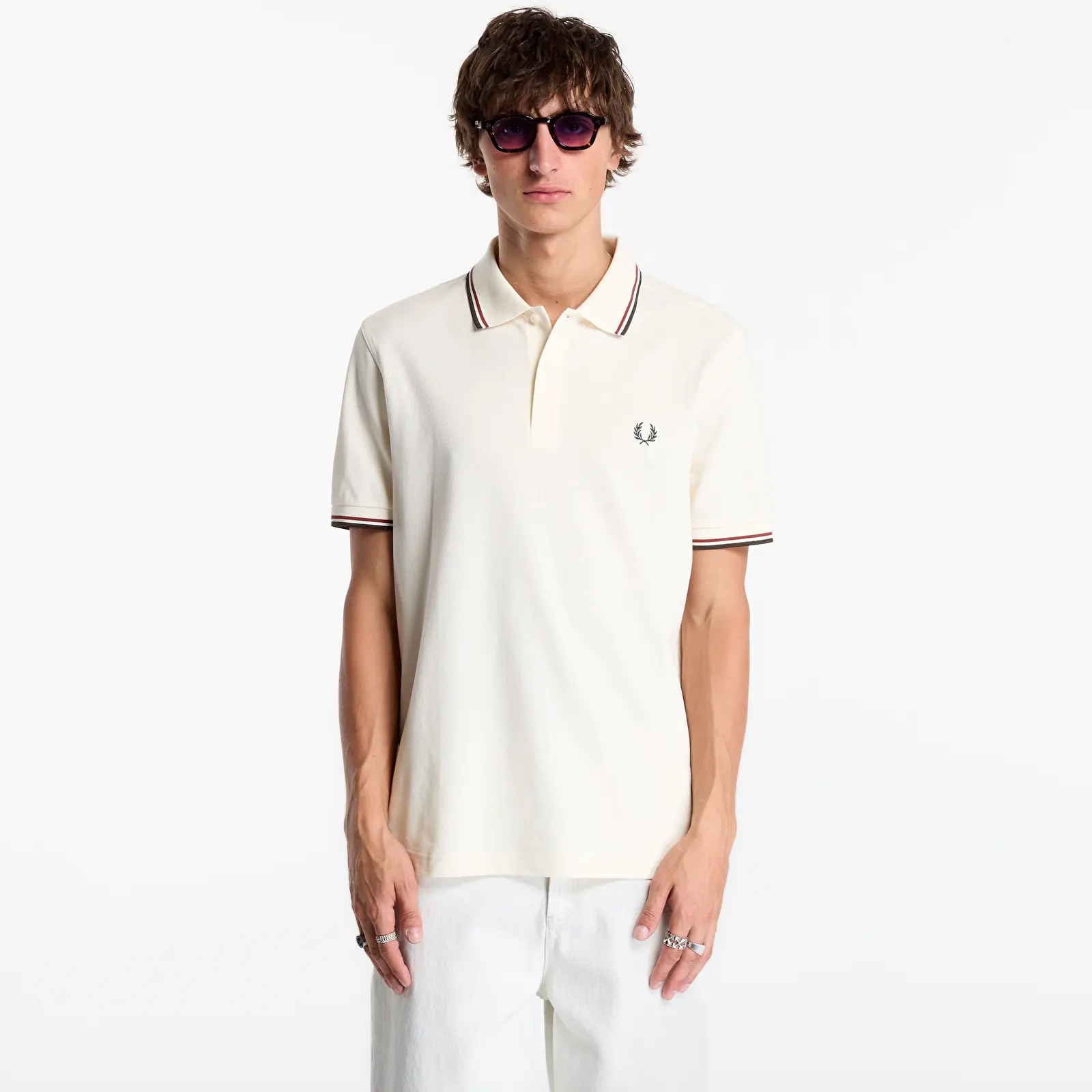 T-Shirts Männer FRED PERRY Twin Tipped Fred Perry Shirt Beige