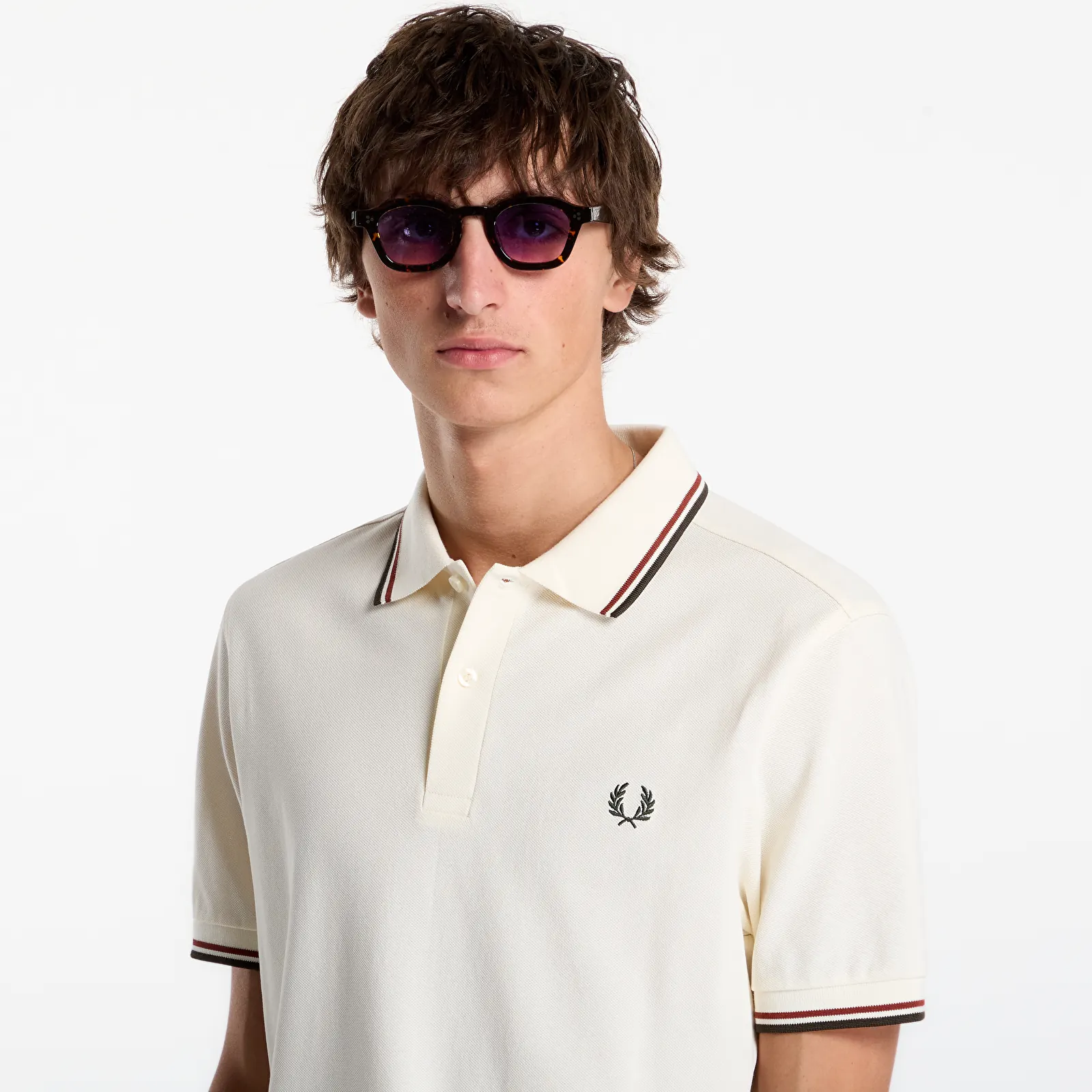 T-Shirts Männer FRED PERRY Twin Tipped Fred Perry Shirt Beige