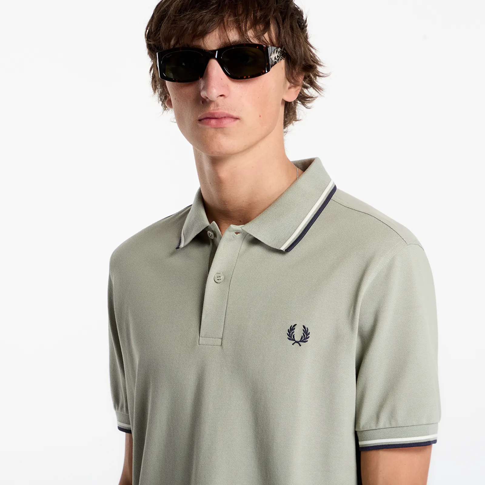 T-Shirts Männer FRED PERRY Twin Tipped Fred Perry Shirt Seagrass