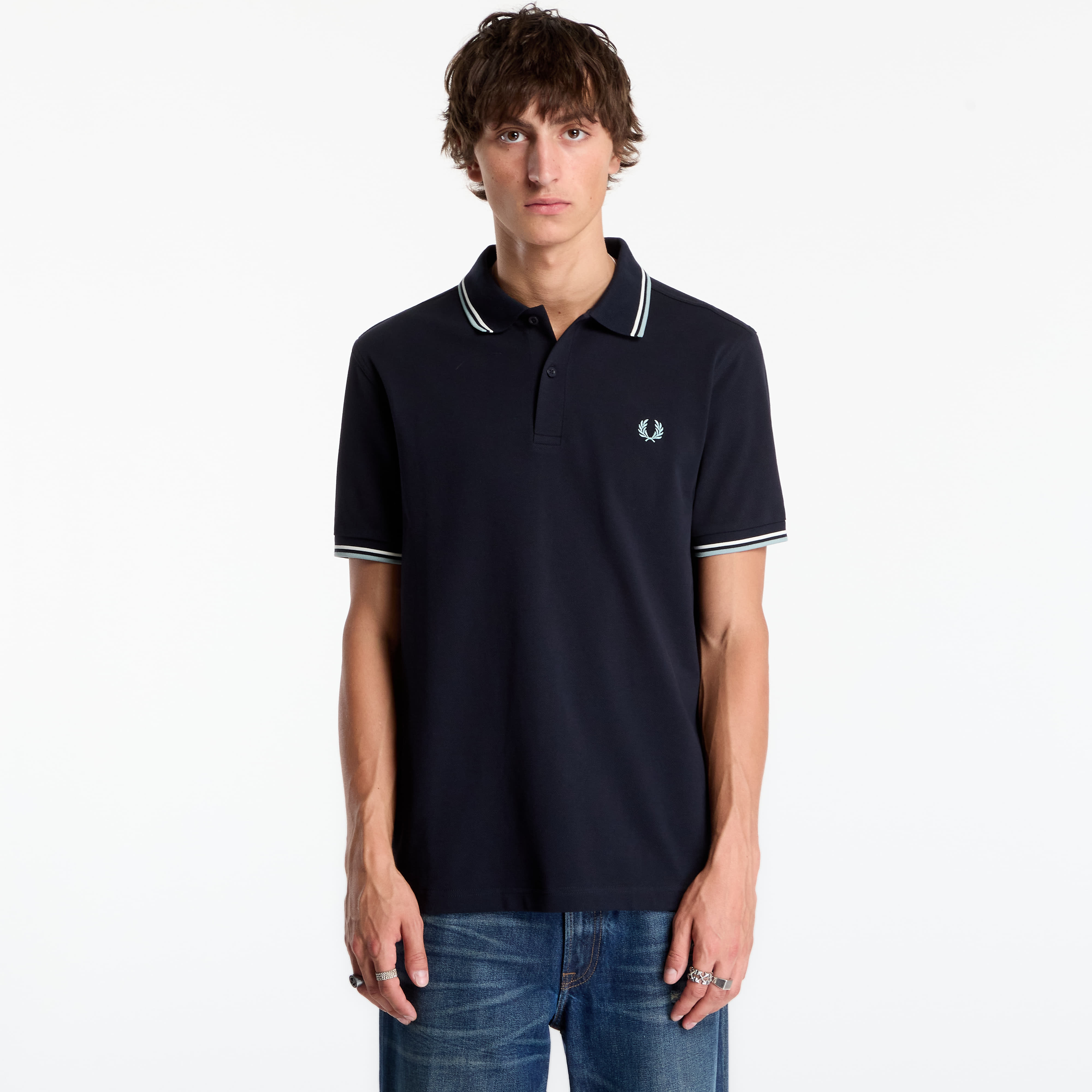 Тениска FRED PERRY Twin Tipped Fred Perry Shirt Navy L