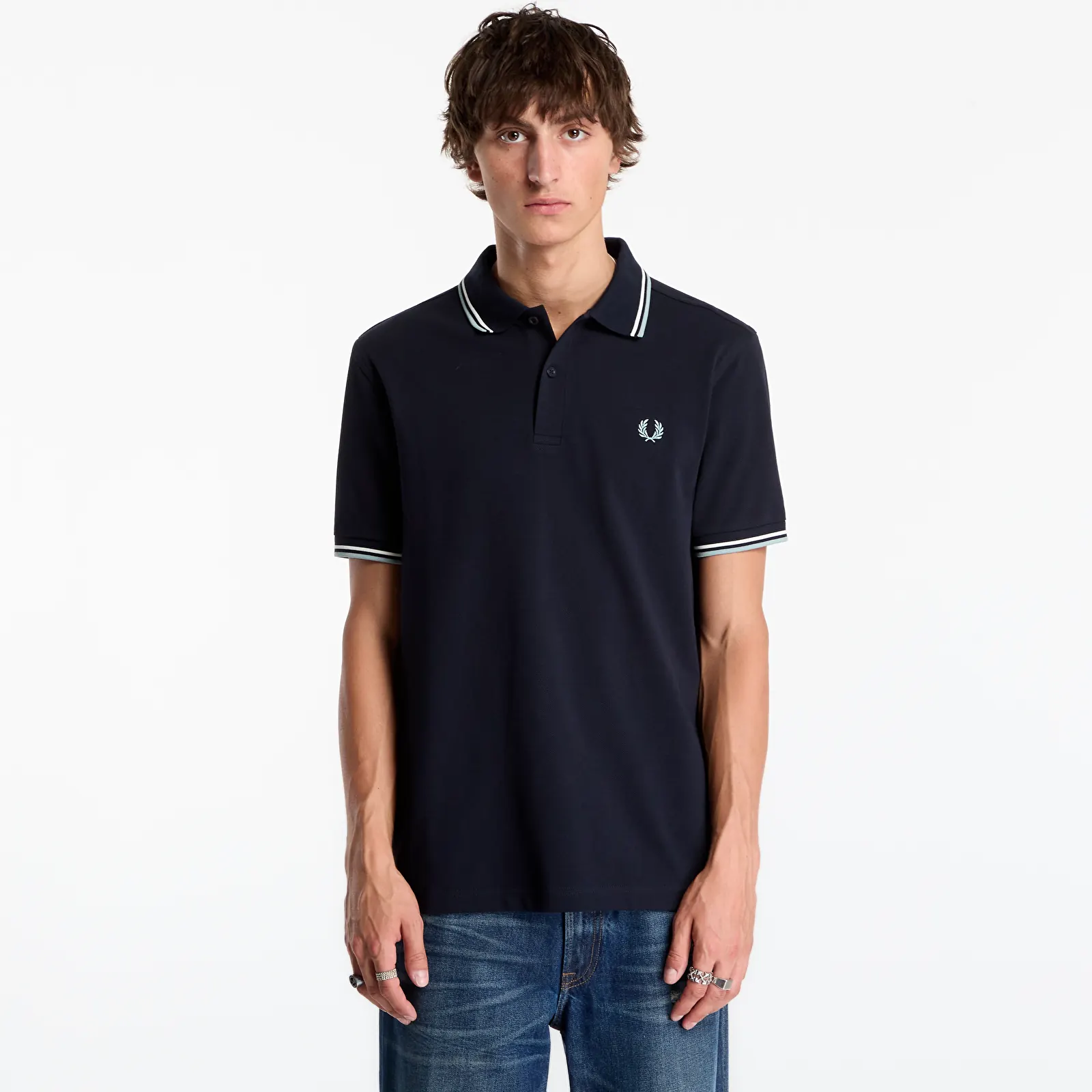 Magliette da uomo FRED PERRY Twin Tipped Fred Perry Shirt Navy