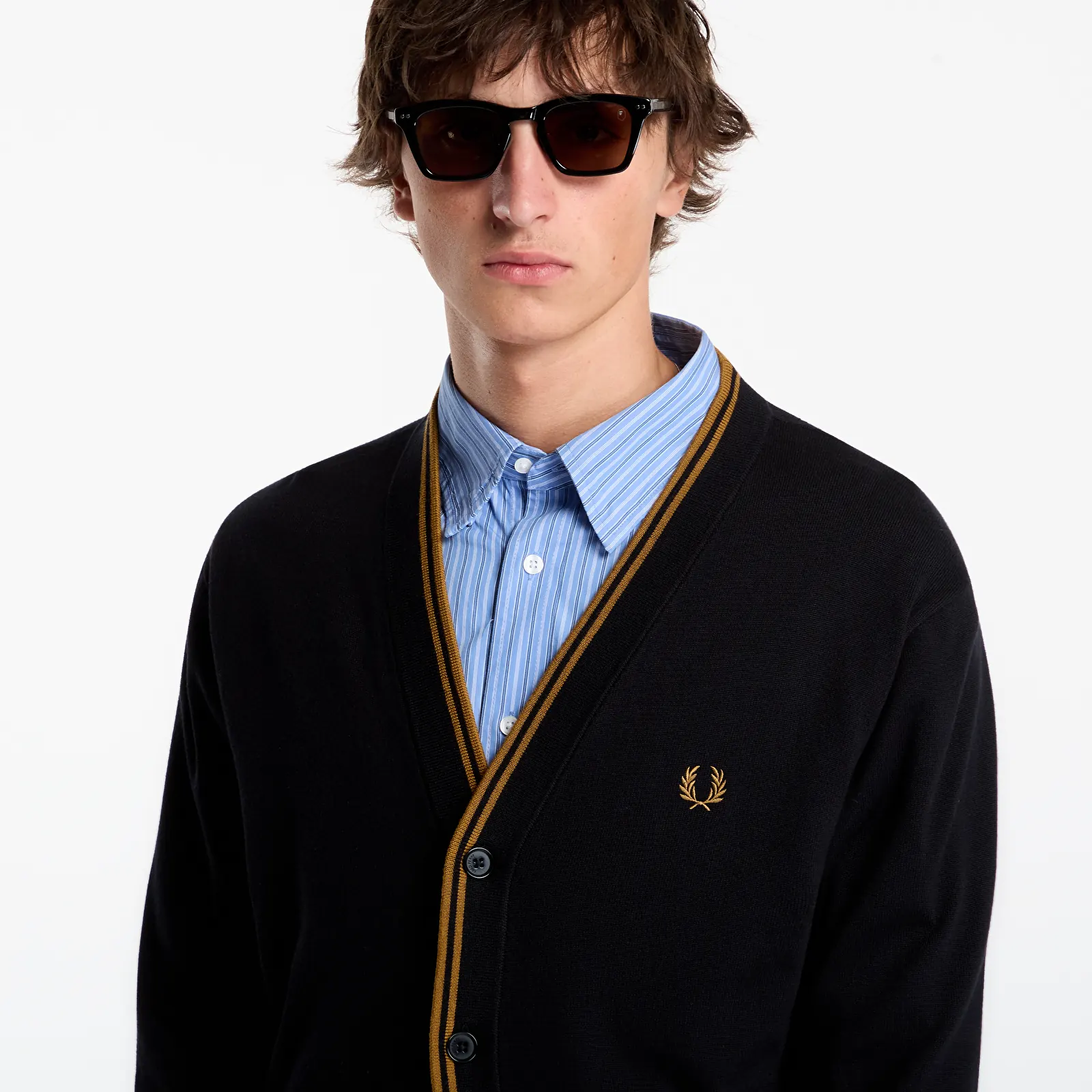 Férfi kardigánok FRED PERRY Classic Cardigan Black