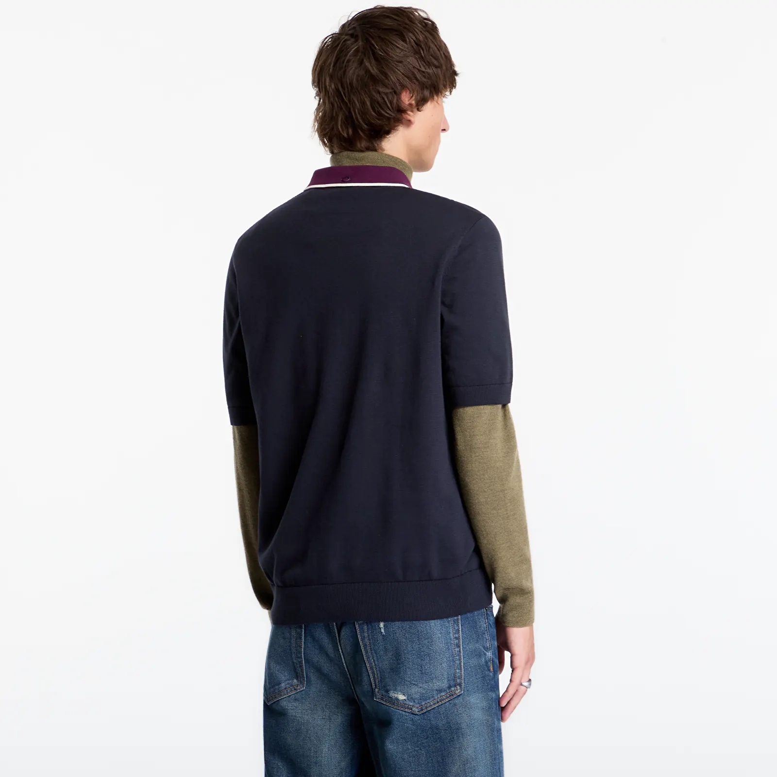 T-shirty męskie FRED PERRY Cable Knit Shirt Navy