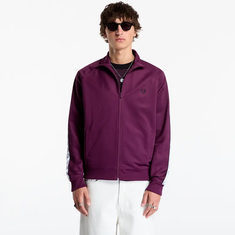 FRED PERRY Contrast Tape Track Jacket Plum