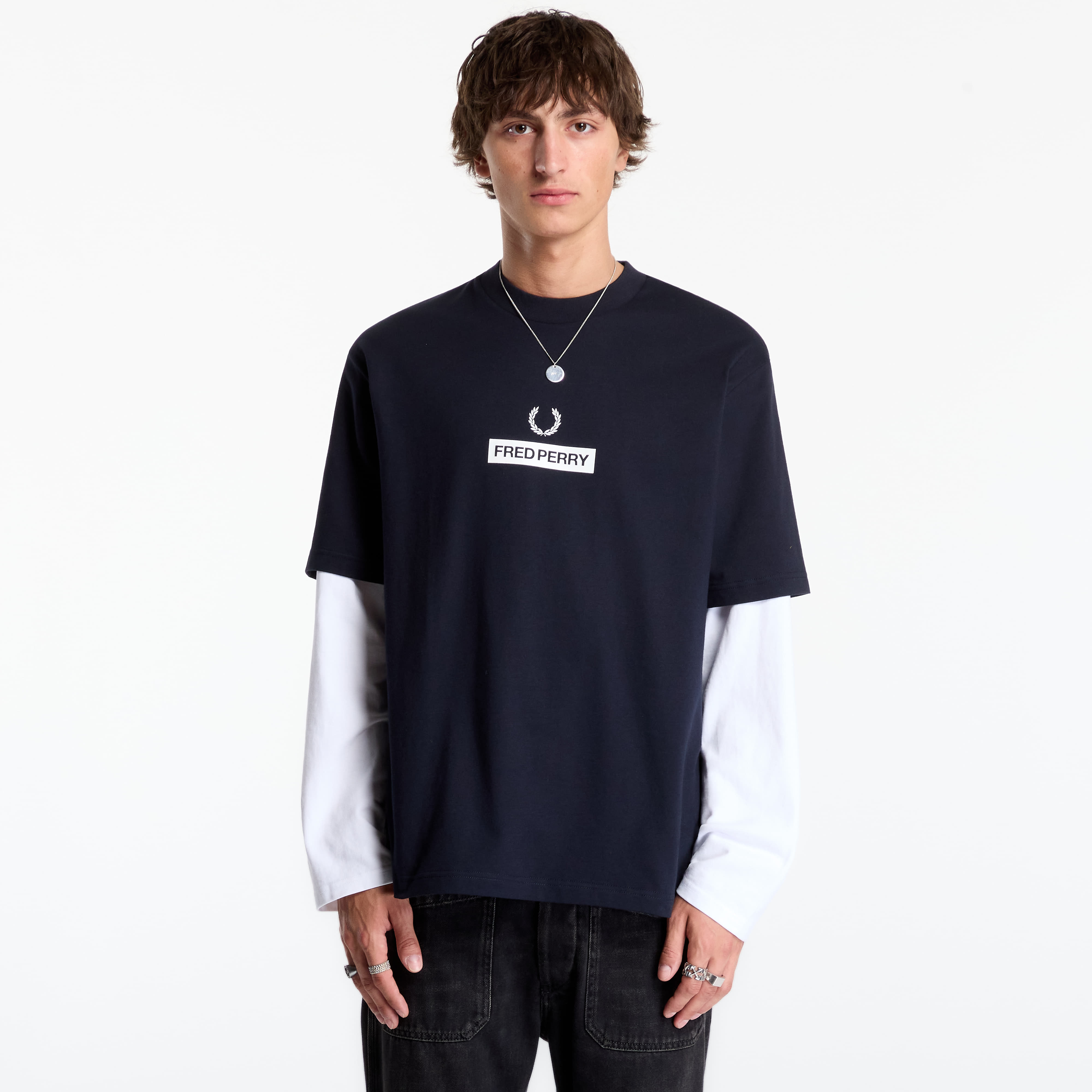 Тениска FRED PERRY Fred Perry Graphic T-shirt Navy M